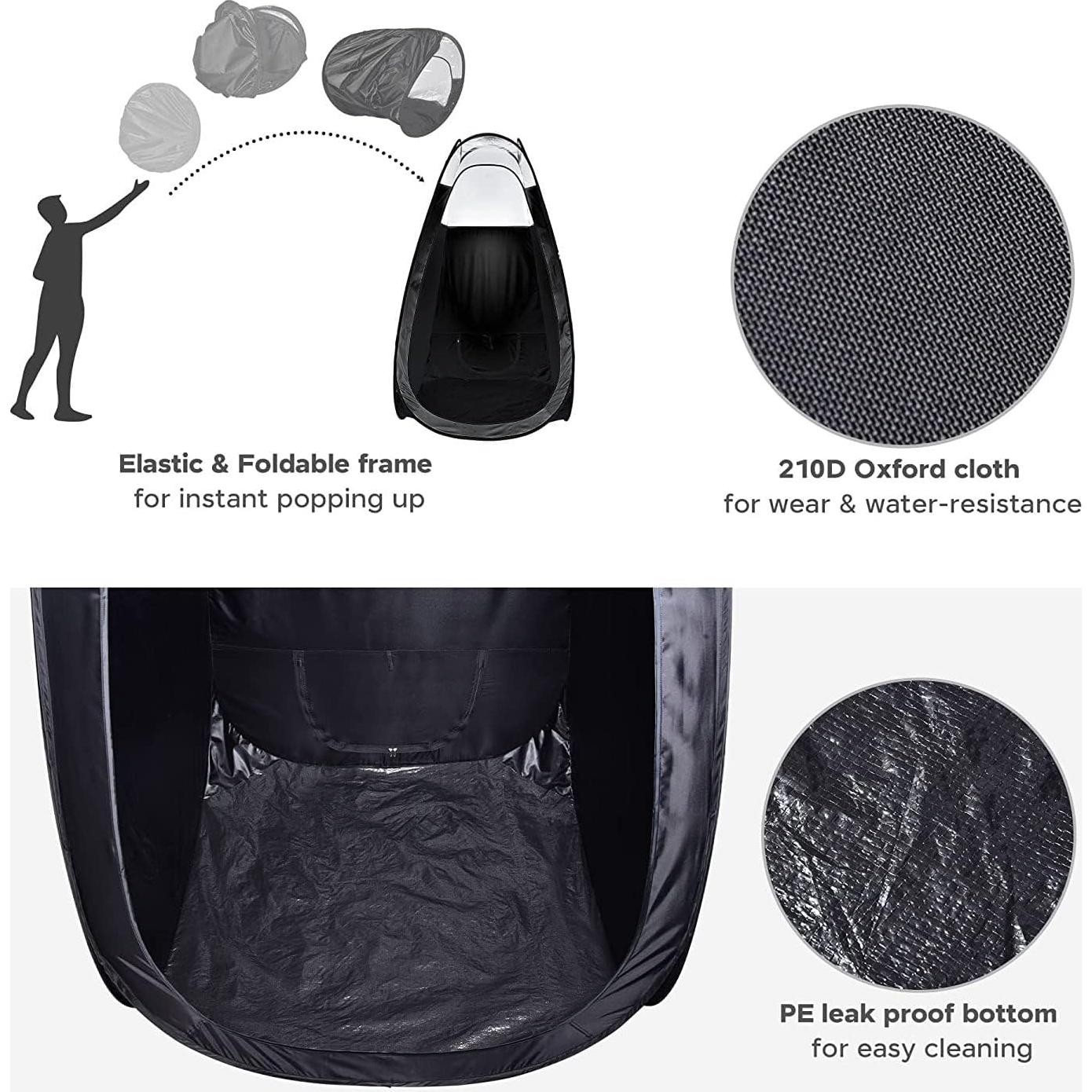 Tienda de bronceado en spray JINDEALLY pop-up negra 124.5x124.5x199.4cm