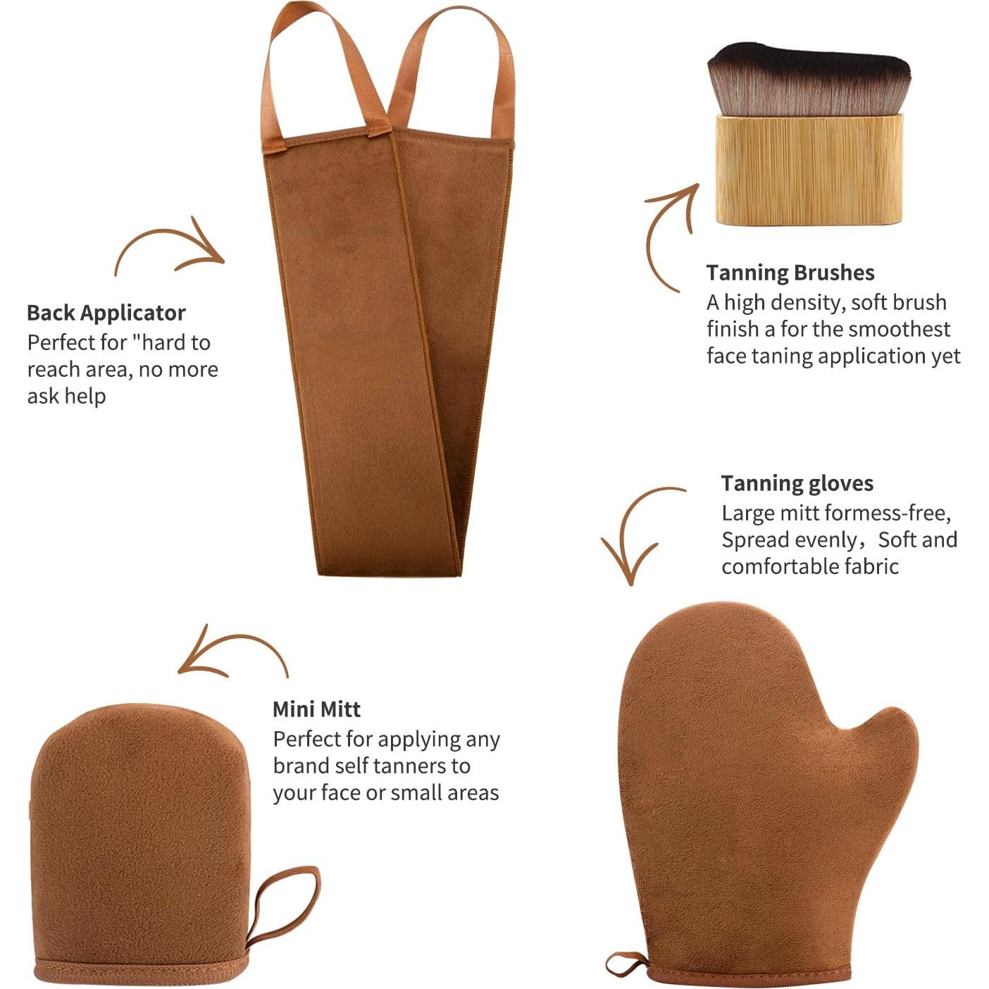 Kit de Bronceado Autonómico FUNAN 4 en 1 con Guante y Brocha