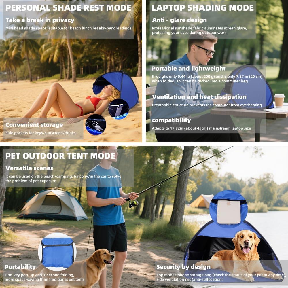 Tienda de Playa para Mascotas FACIOWN Azul 70x50x45 cm