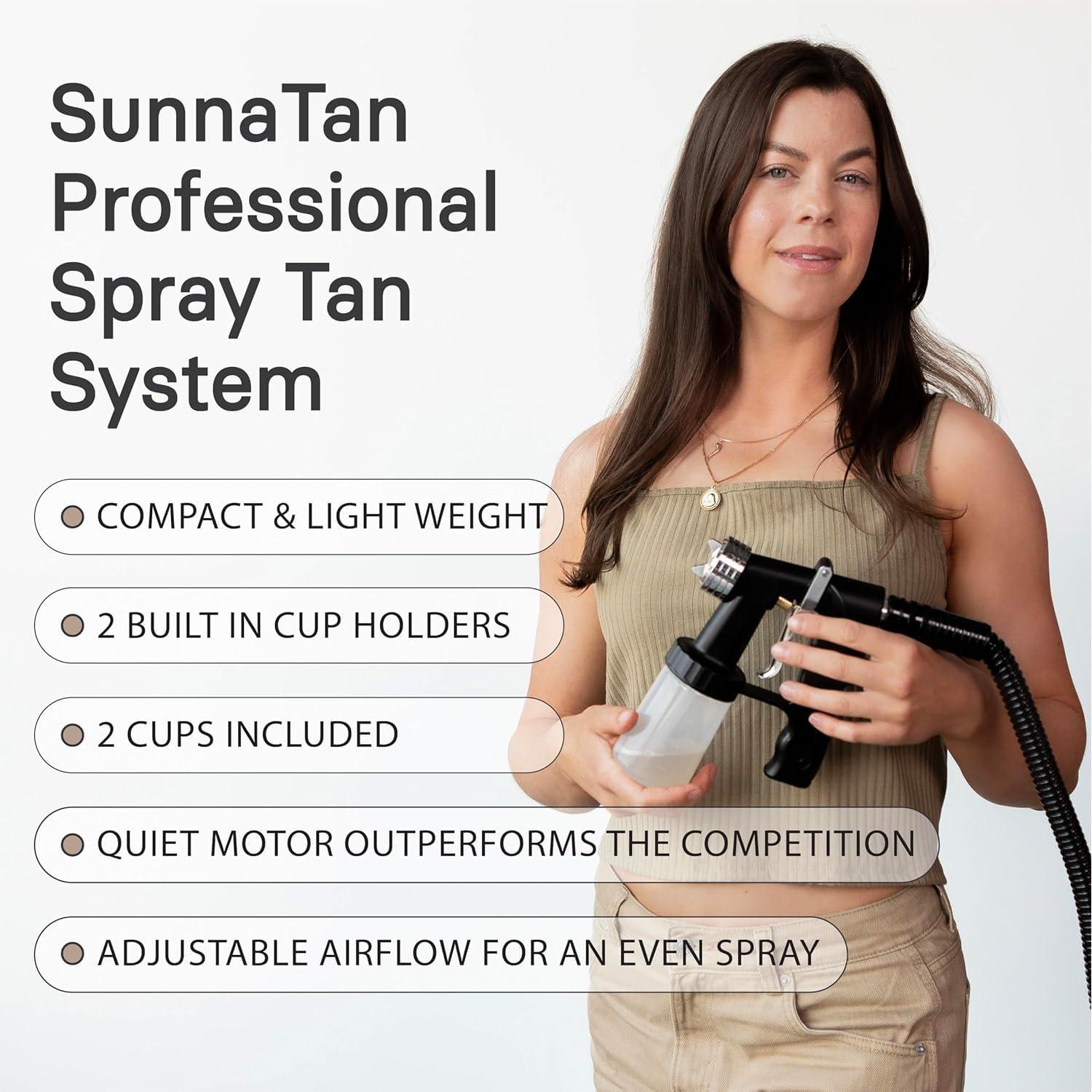 Kit Pro de Spray Tan SunnaTan - Pistola HVLP y 3 Soluciones