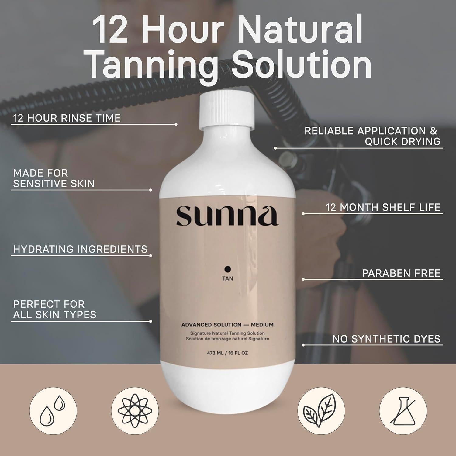 Kit Pro de Spray Tan SunnaTan - Pistola HVLP y 3 Soluciones