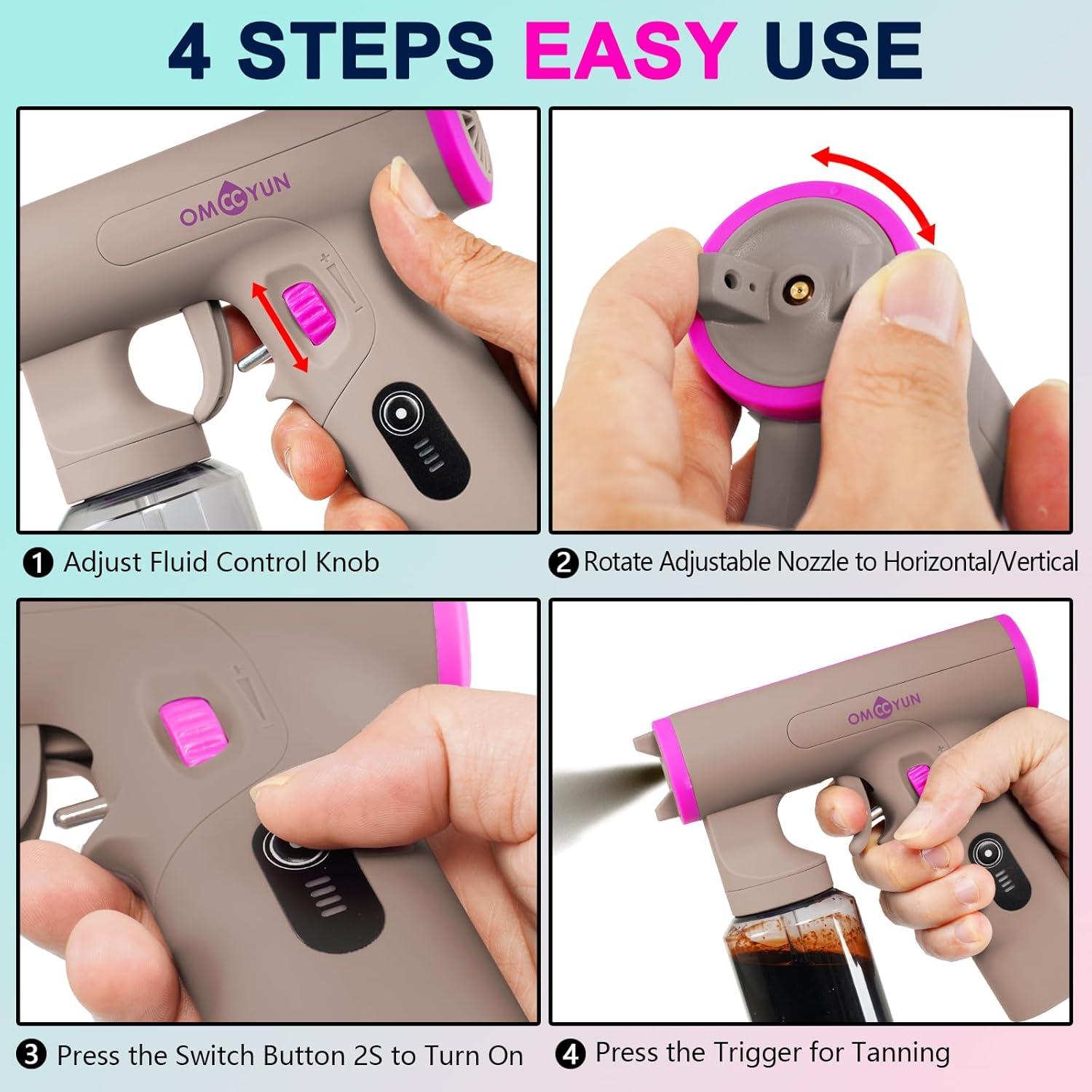 Máquina de bronceado en spray inalámbrica OMCCYUN 14x14 cm