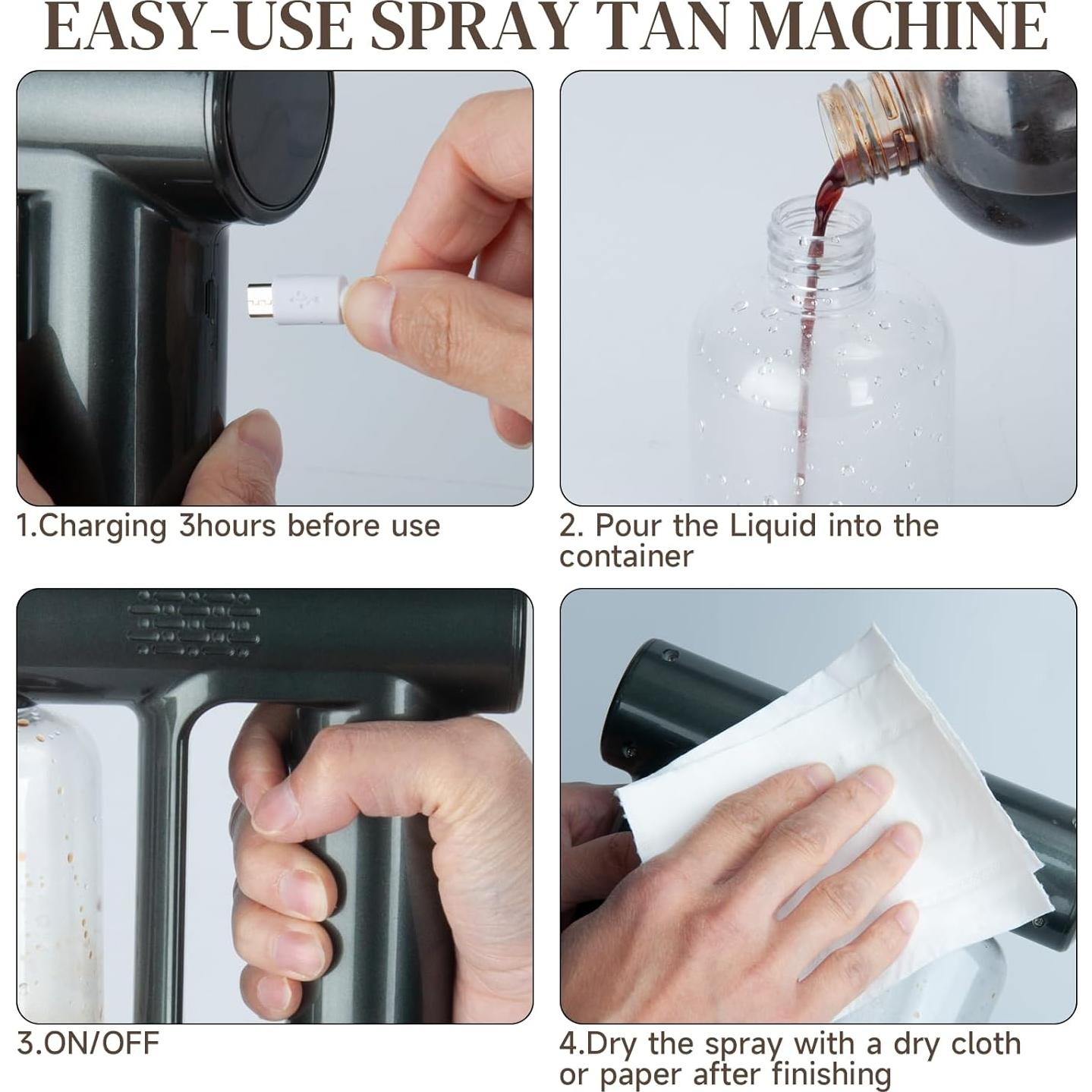 Máquina de Bronceado en Spray Inalámbrica Hoakya 250ml