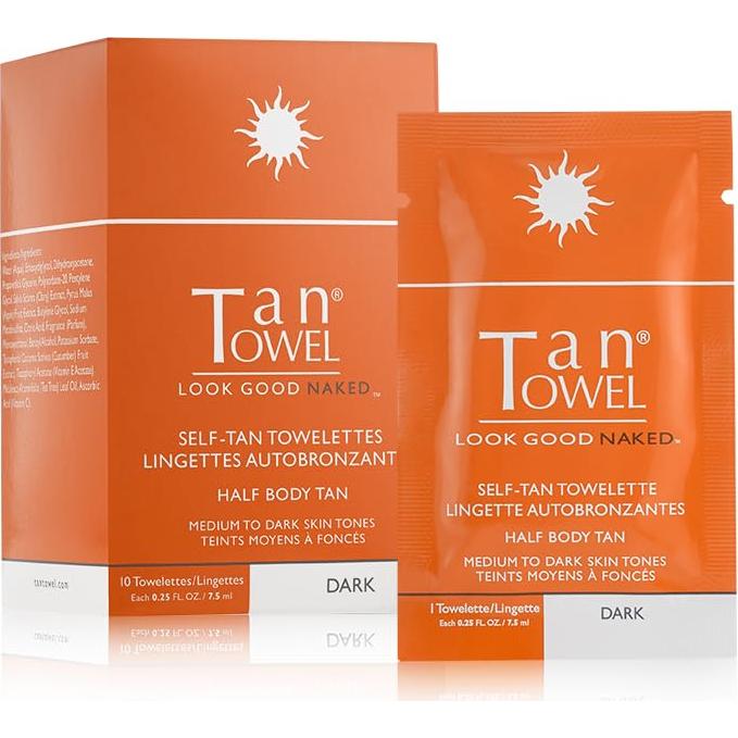 Toallitas bronceadoras TanTowel - Paquete de 10 unidades, Oscuro