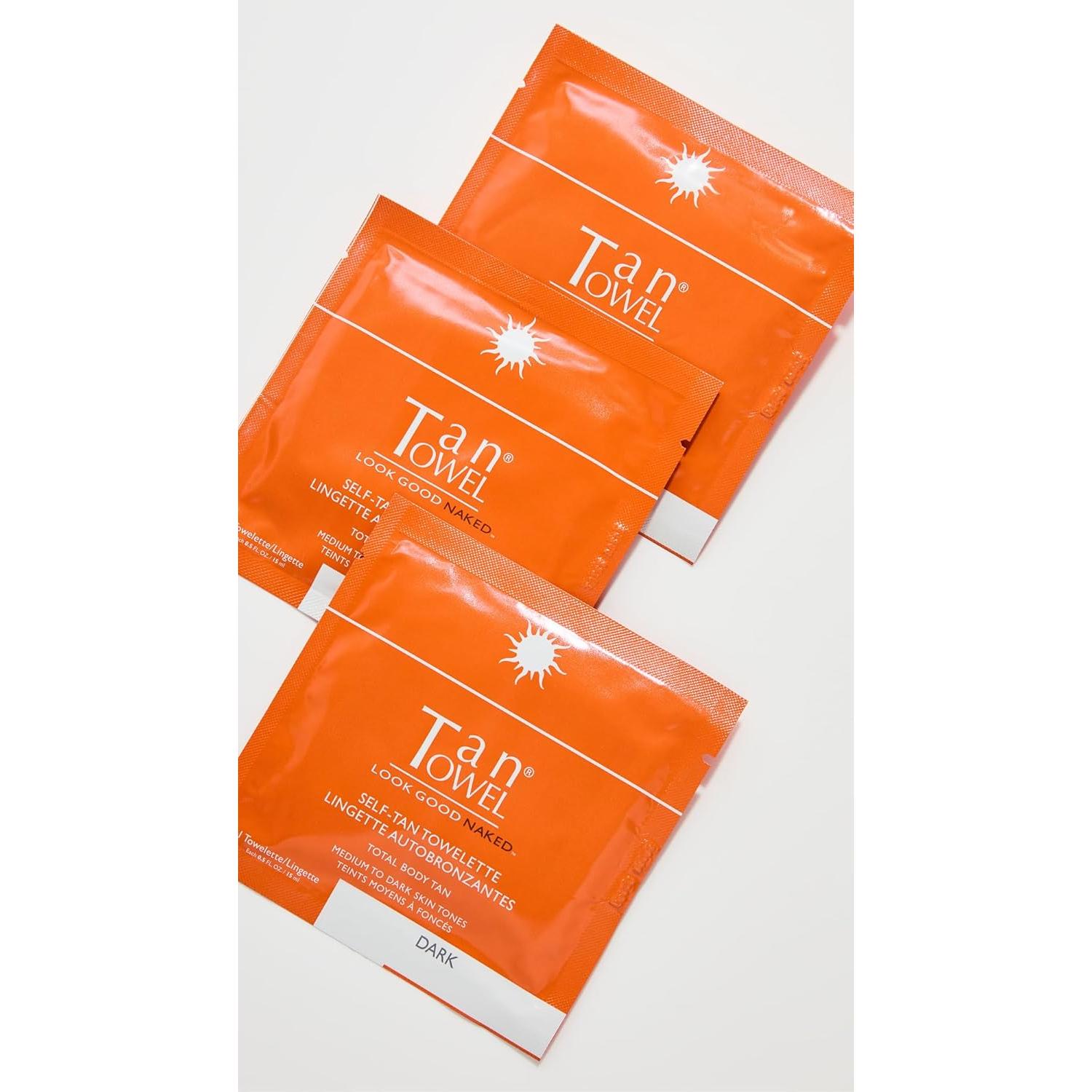 Toallitas bronceadoras TanTowel - Paquete de 5, Oscuro, 113g