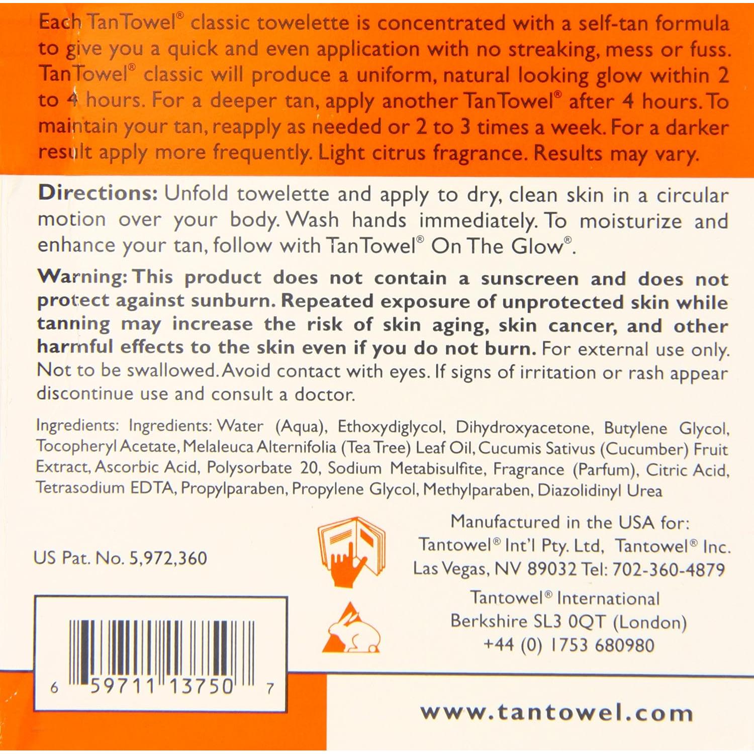 Crema Bronceadora Corporal Tan Towel 204g - Cuerpo Completo