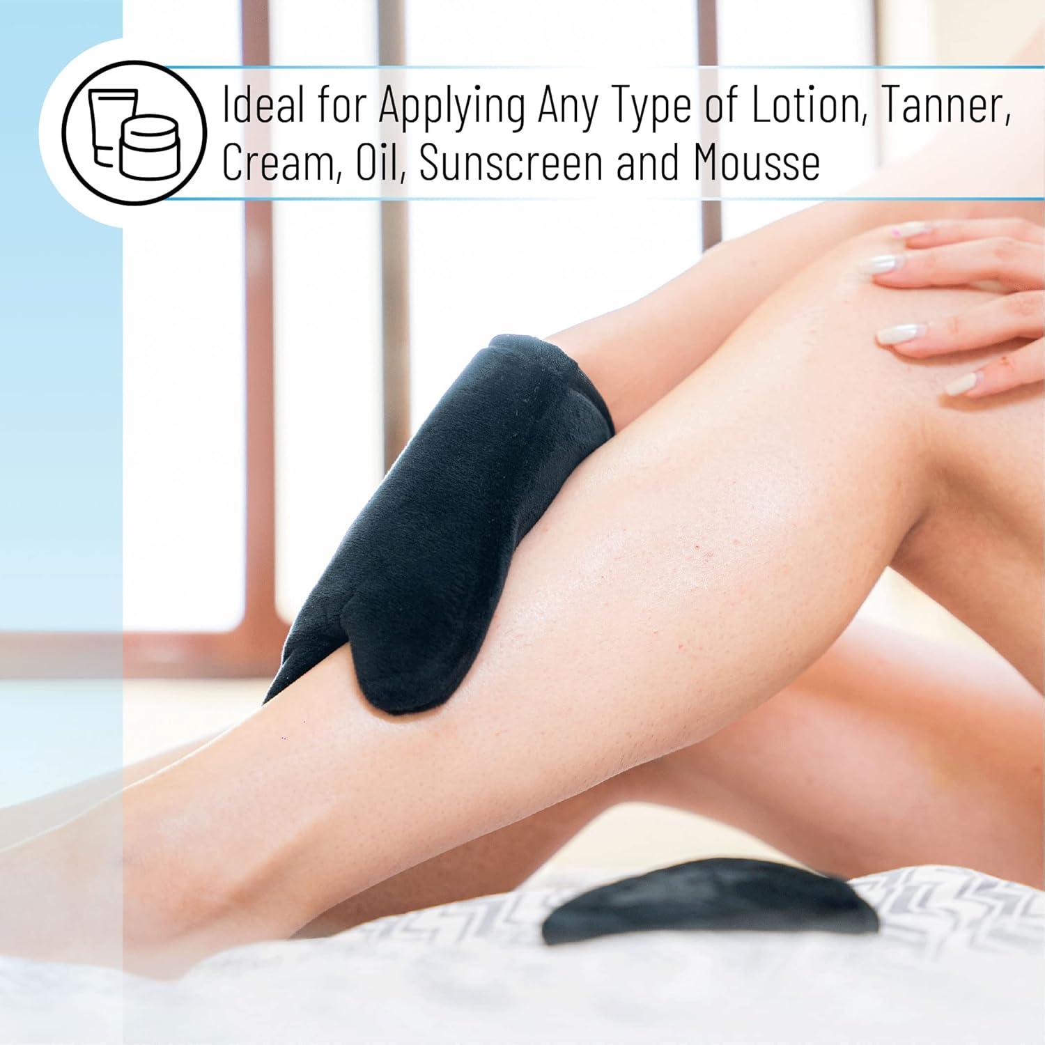 Mitón de bronceado Slick con aplicador facial - Negro