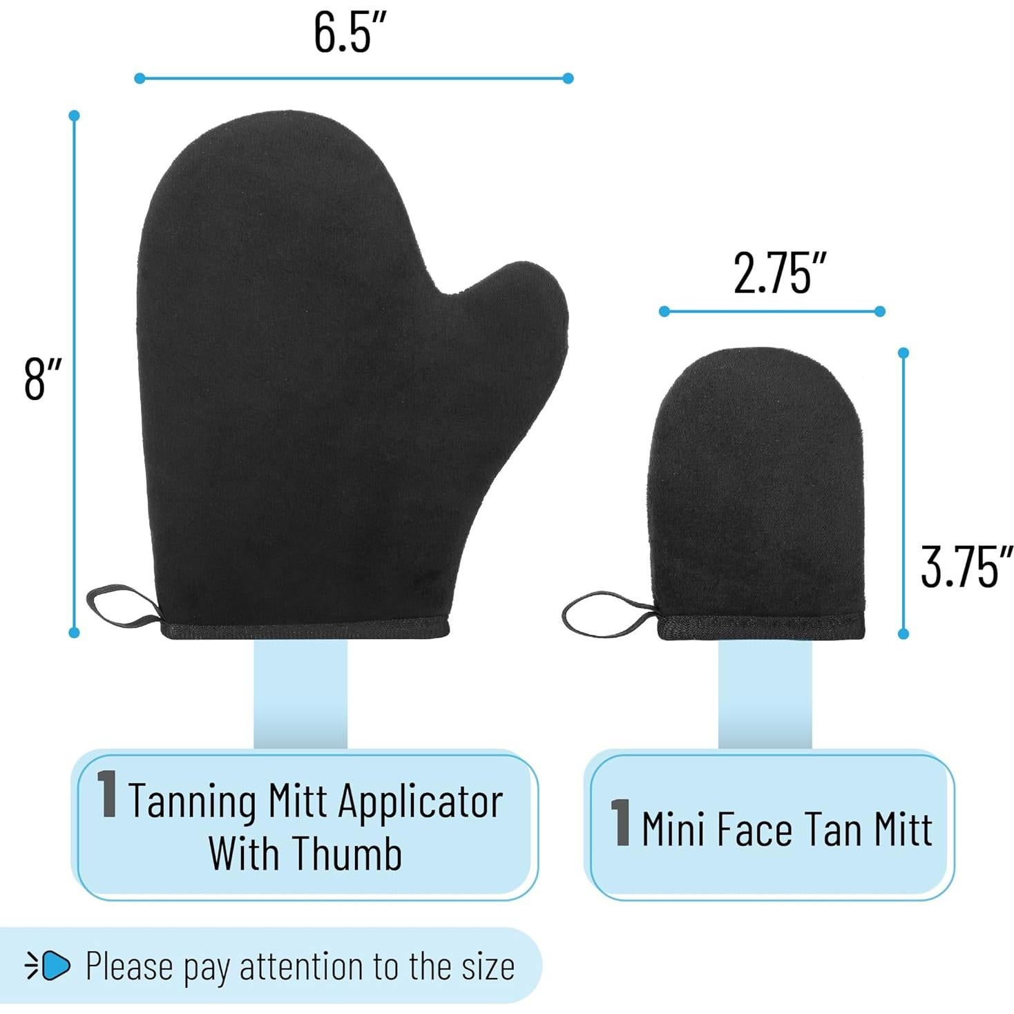 Mitón de bronceado Slick con aplicador facial - Negro