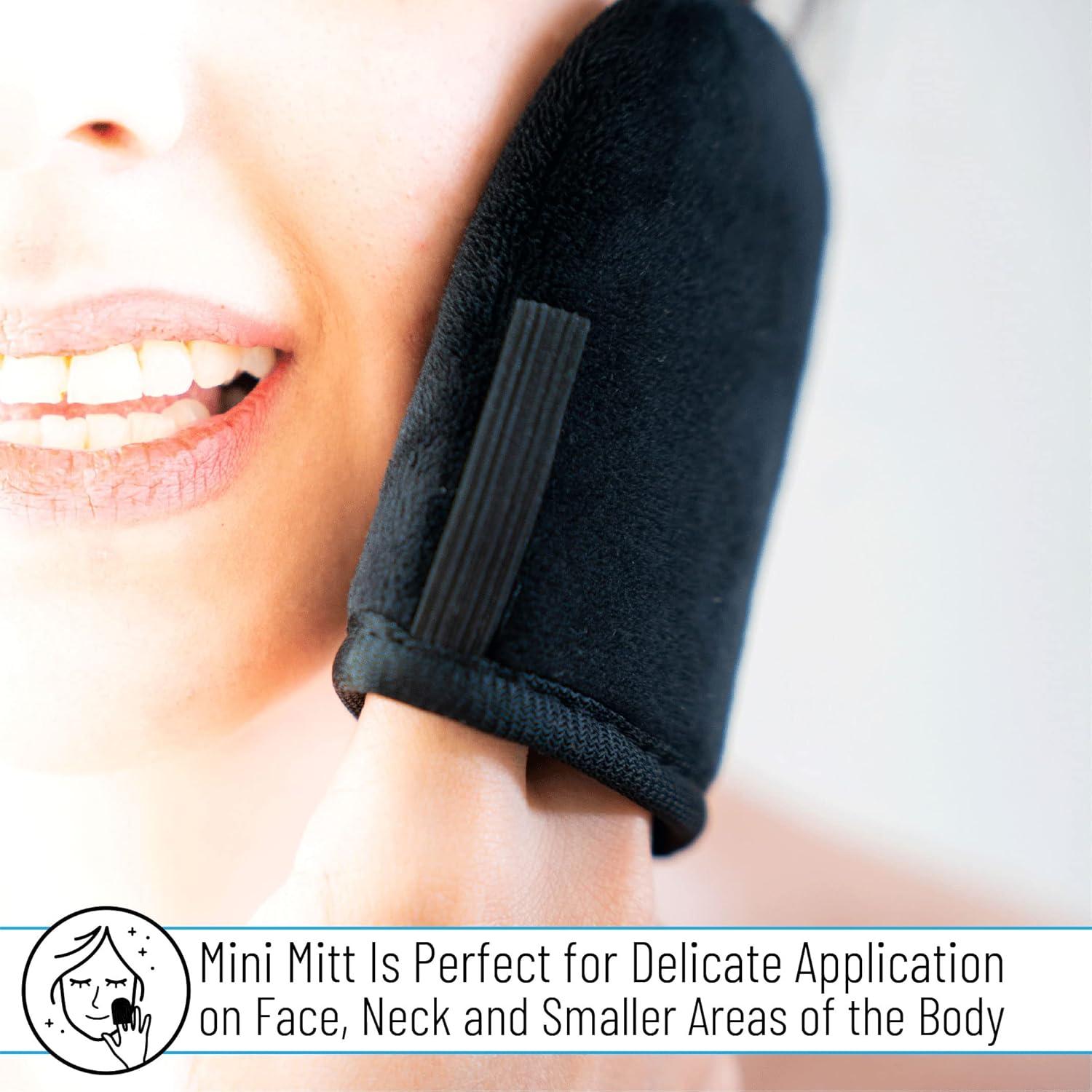 Mitón de bronceado Slick con aplicador facial - Negro