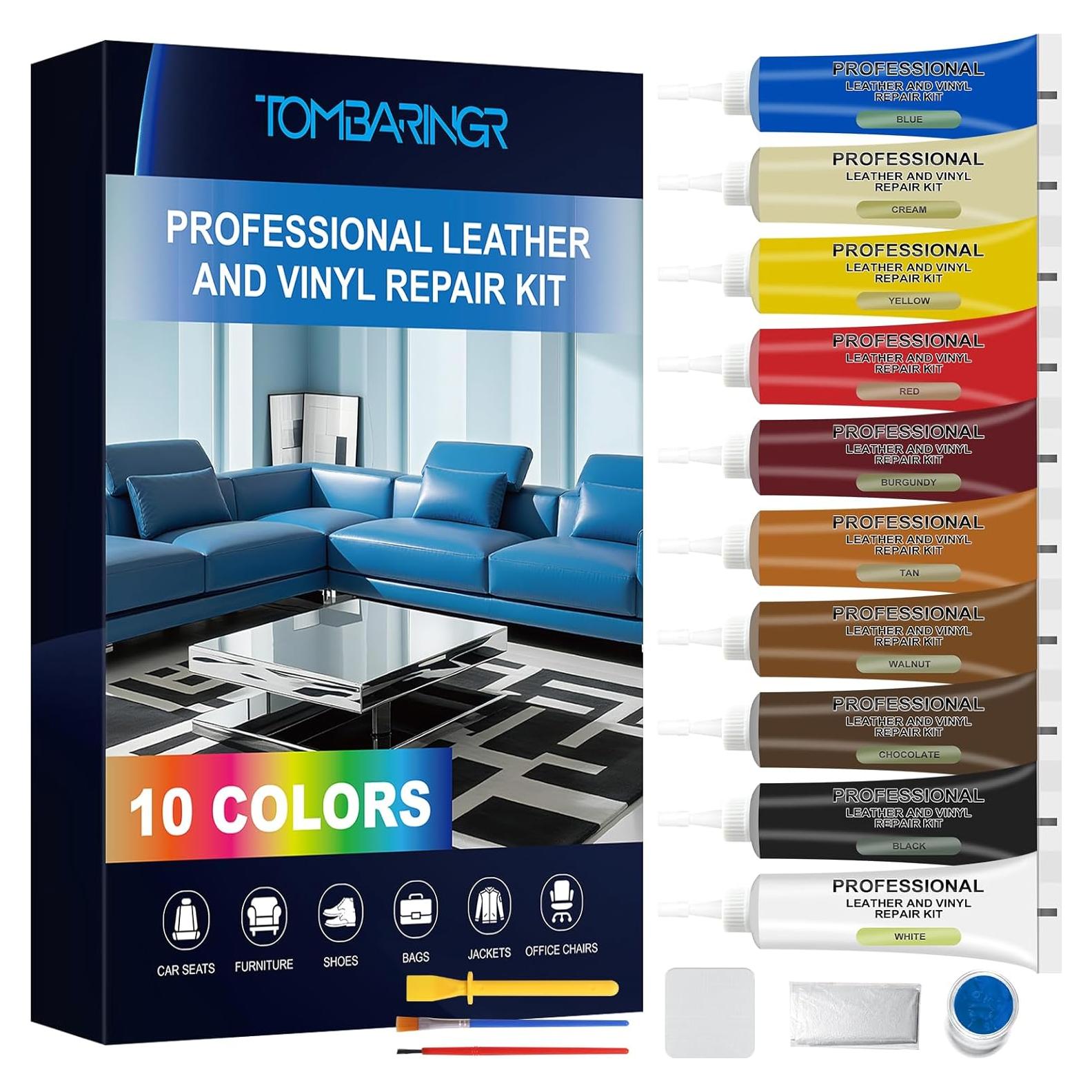 Kit de Reparación de Cuero TOMBARINGR - 10 Colores, 280g
