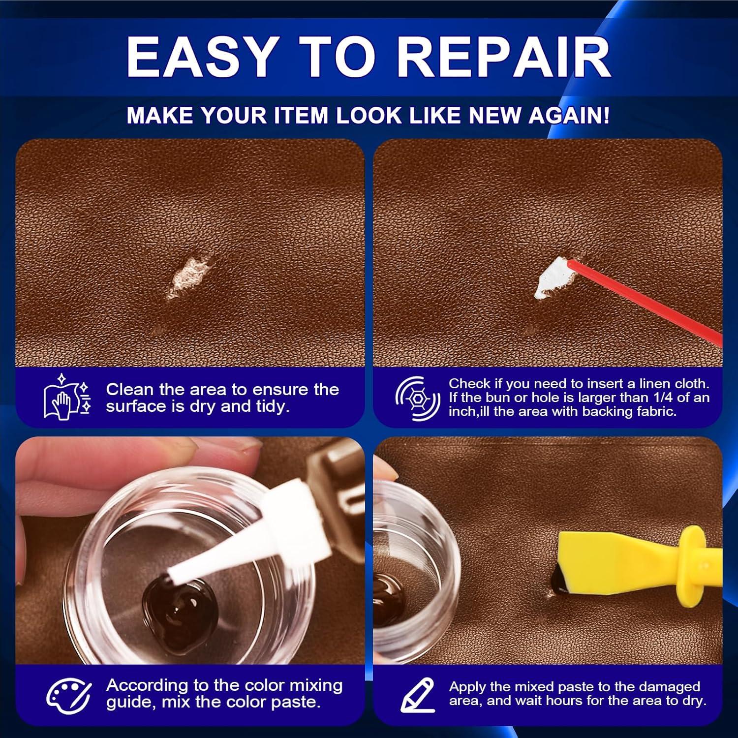 Kit de Reparación de Cuero TOMBARINGR - 10 Colores, 280g