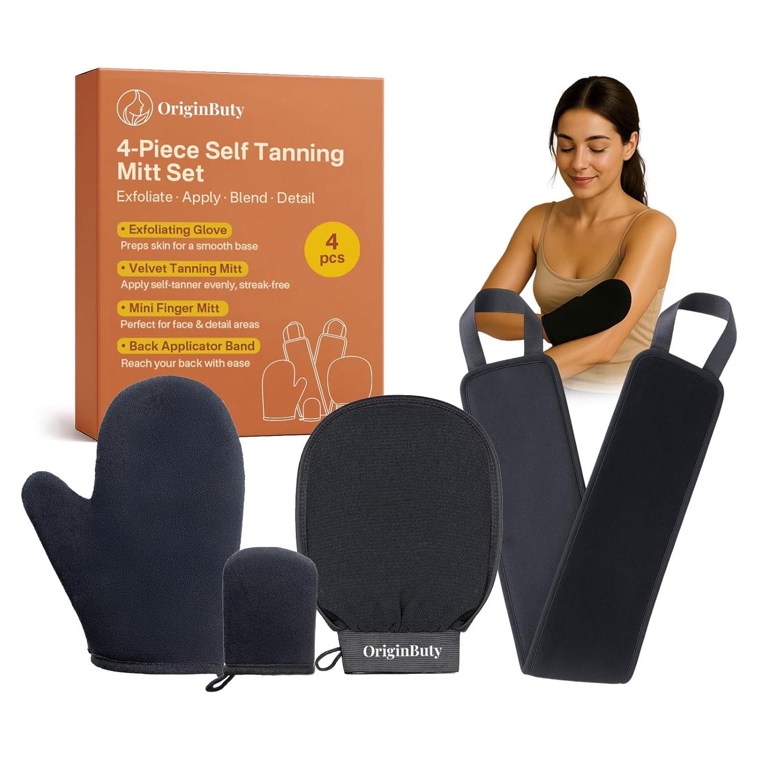 Kit de Aplicador de Bronceado Sin Sol Originbuty 4 Piezas