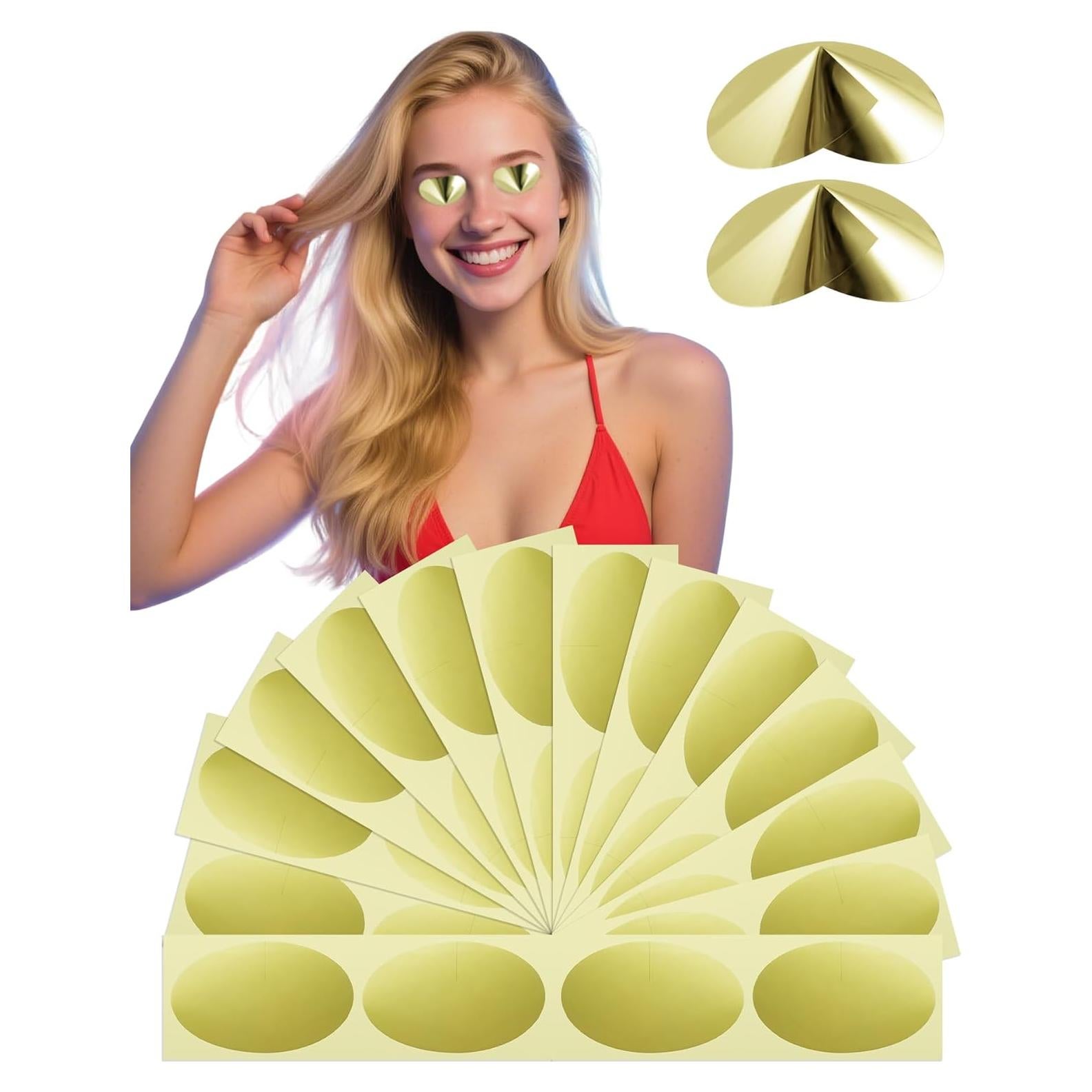 Pegatinas Transparentes Oculares Arthaxi 50 Pares Dorado