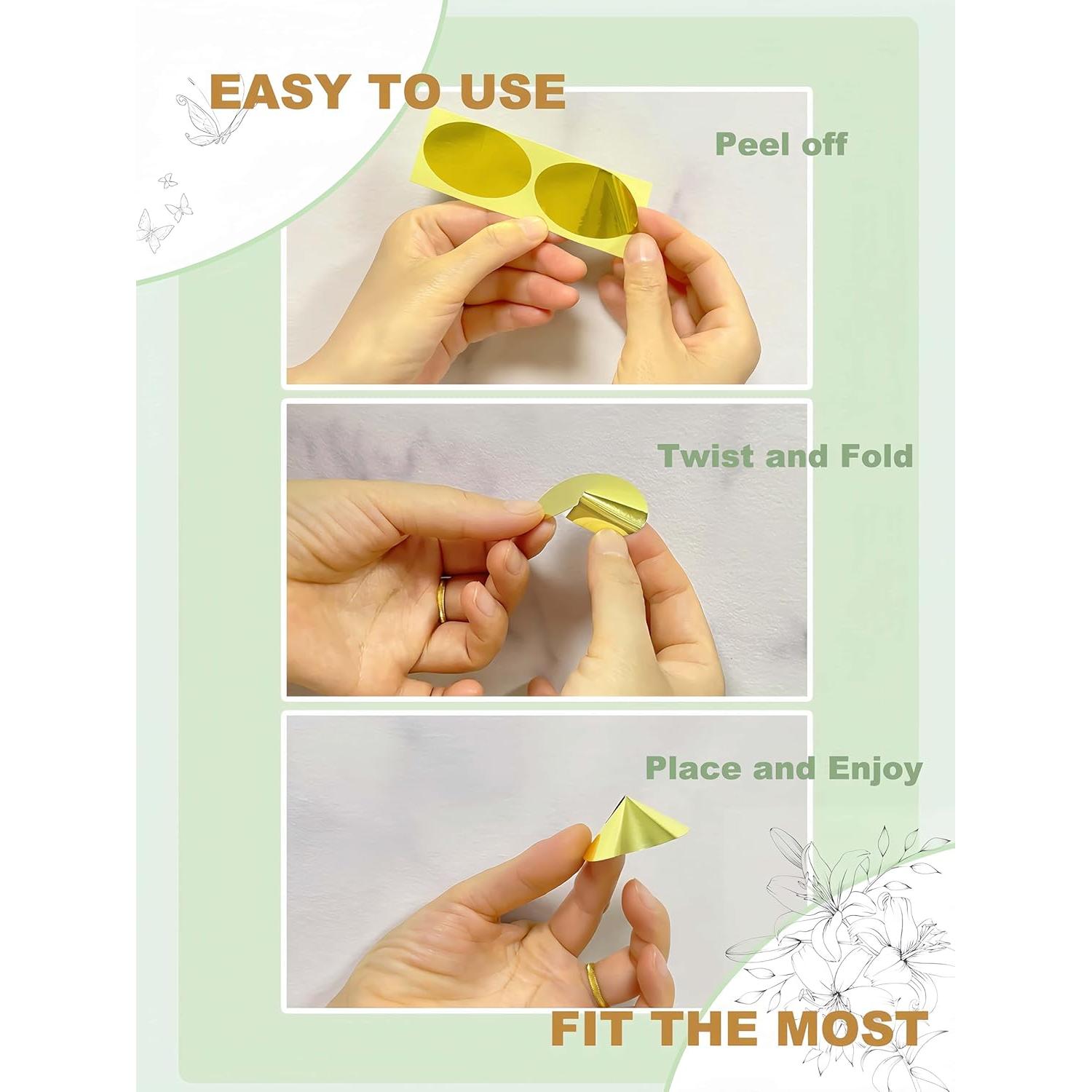 Pegatinas Transparentes Oculares Arthaxi 50 Pares Dorado