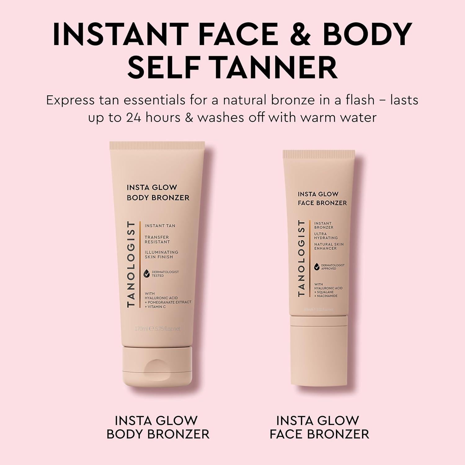 Bronceador Facial Tanologist Insta Glow 60 ml - Vegano e Hidratante