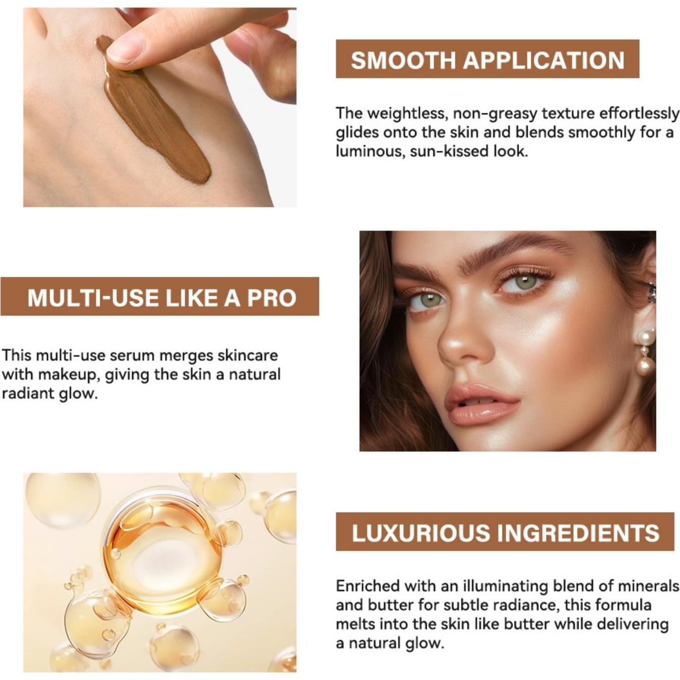 Suero Bronceador Glow MAEPEOR 30ML Gotas Nutritivas para la Cara