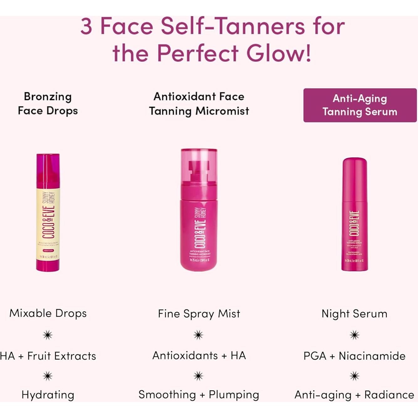 Suero Bronceador Anti-Envejecimiento Coco & Eve 30 ml