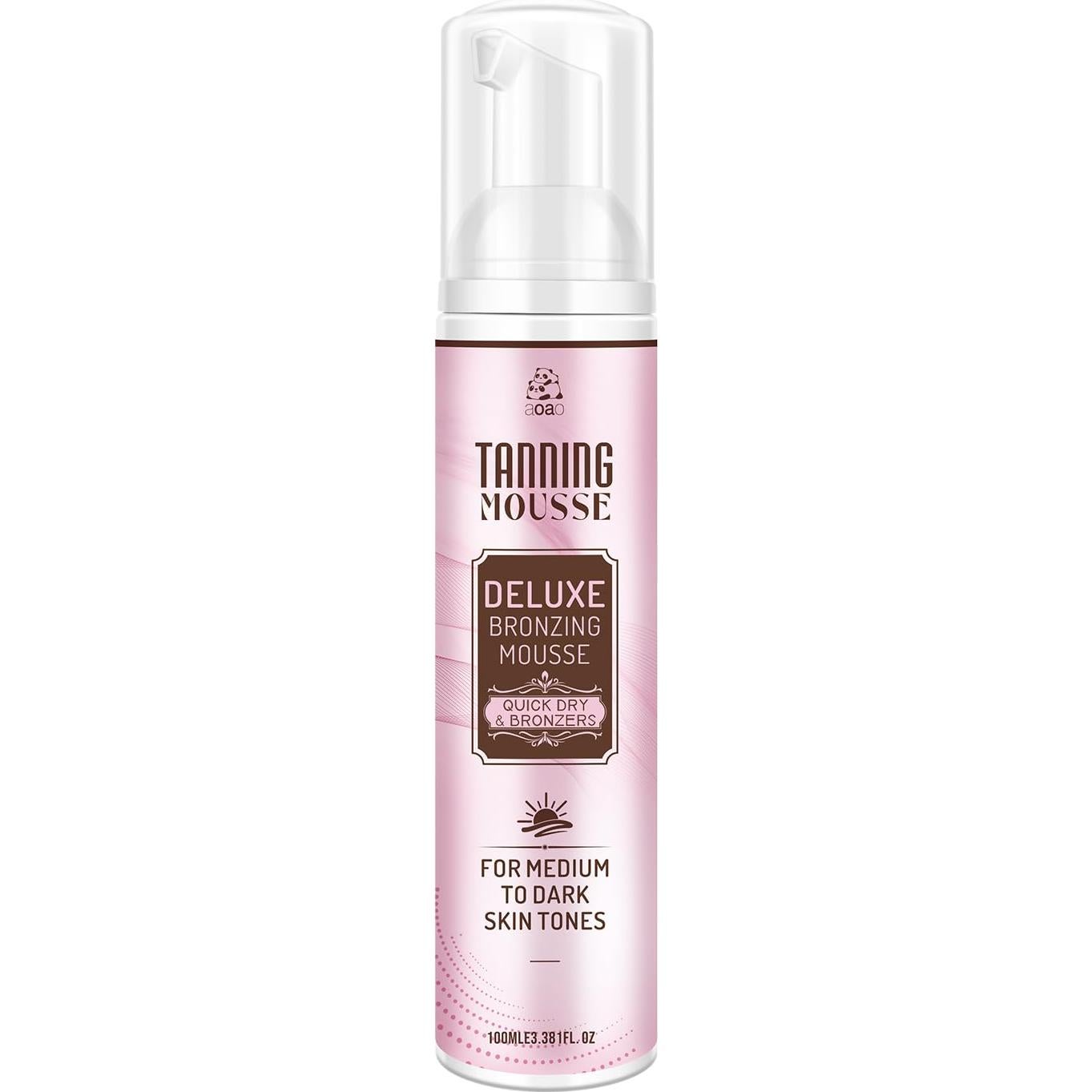 Mousse Bronceador AOAO 100 ml - Secado Rápido para Piel Media a Oscura