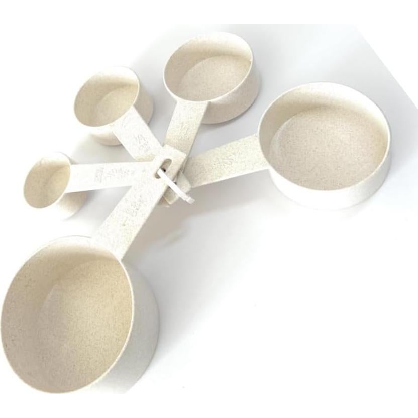 Juego de 10 Tazas y Cucharas Medidoras GODAGE Color Crema