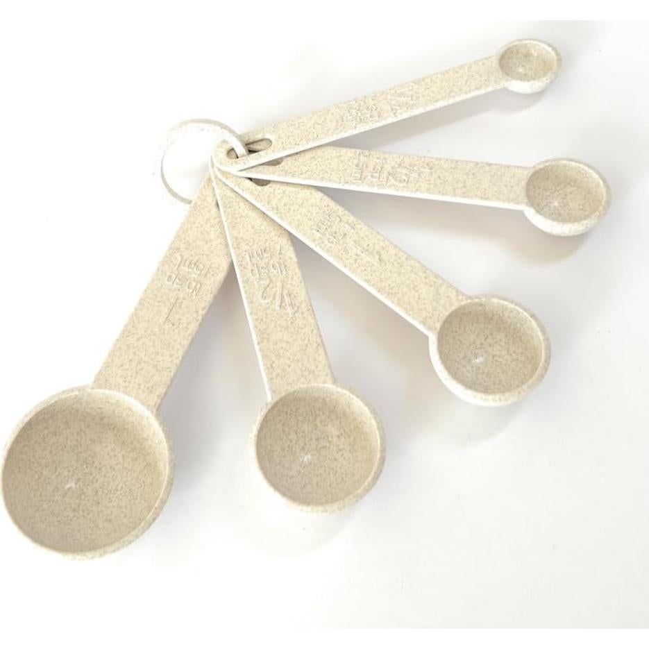 Juego de 10 Tazas y Cucharas Medidoras GODAGE Color Crema