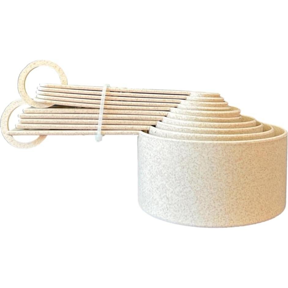 Juego de 10 Tazas y Cucharas Medidoras GODAGE Color Crema