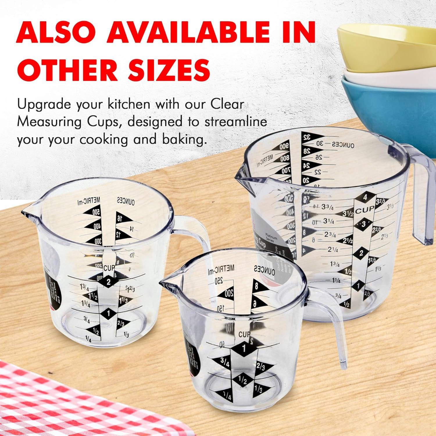 Taza Medidora de Plástico Chef Craft 1 Taza Transparente