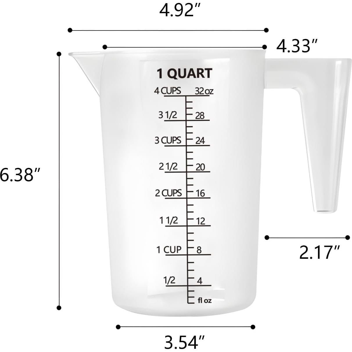 Taza Medidora de Plástico MiziDo 1000ml con Mango Ergonómico