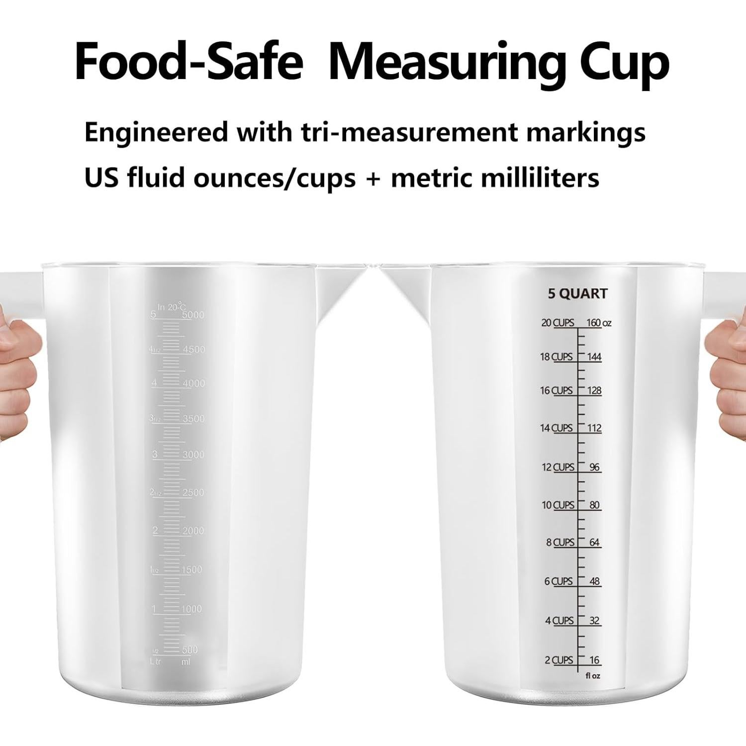 Taza Medidora de Plástico MiziDo 1000ml con Mango Ergonómico