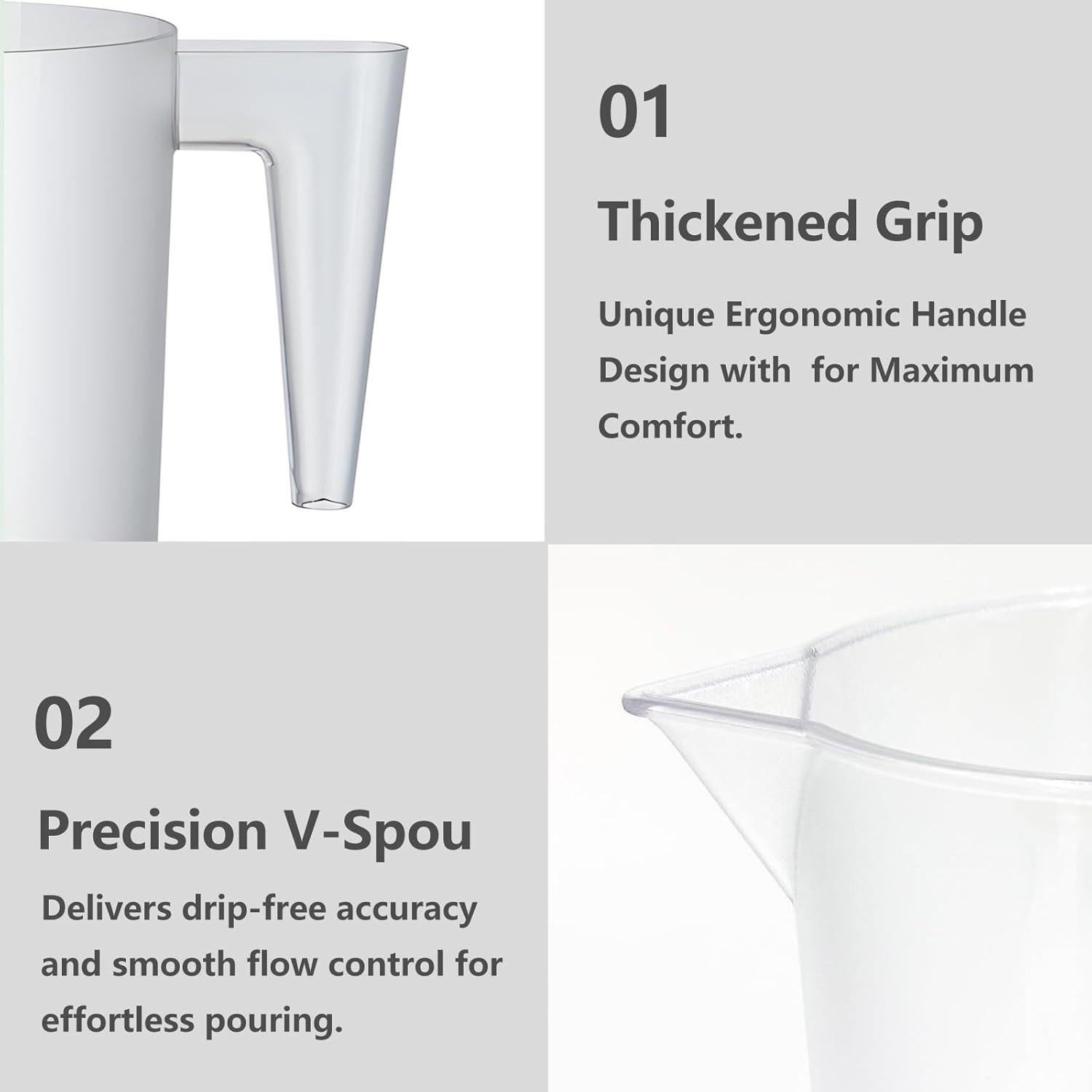 Taza Medidora de Plástico MiziDo 1000ml con Mango Ergonómico