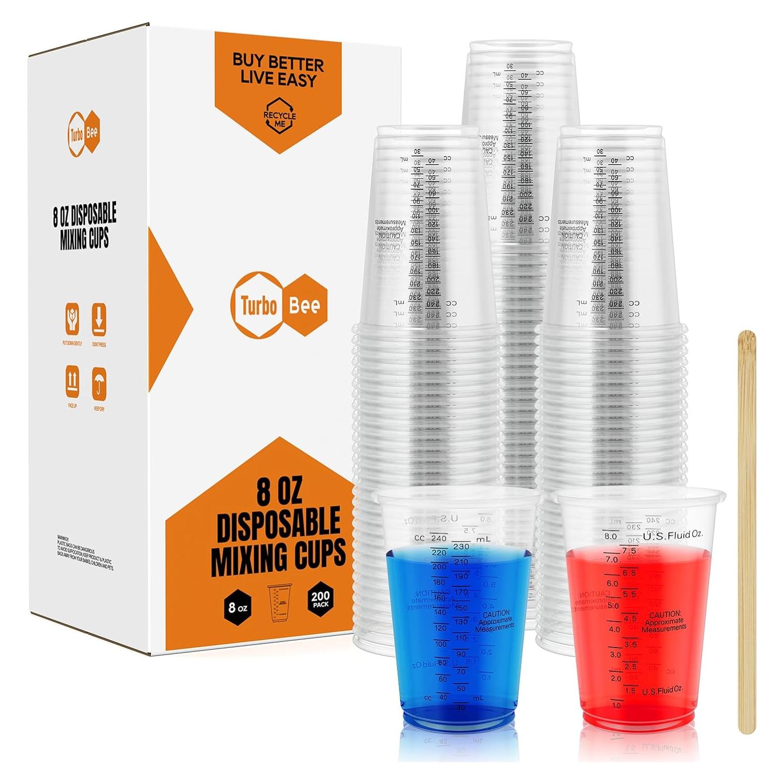 Tazas Medidoras Desechables Turbo Bee 200 Unidades 8oz