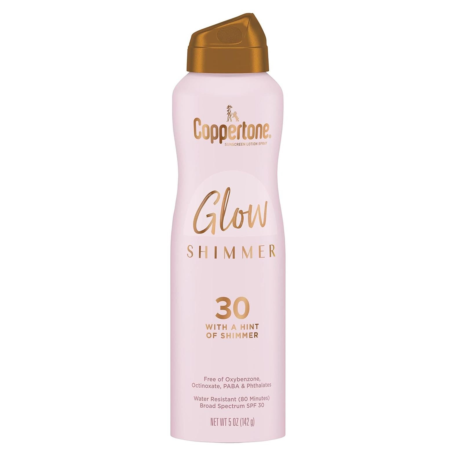 Protector Solar Coppertone Glow Spray SPF 30 - 142g Resistente al Agua