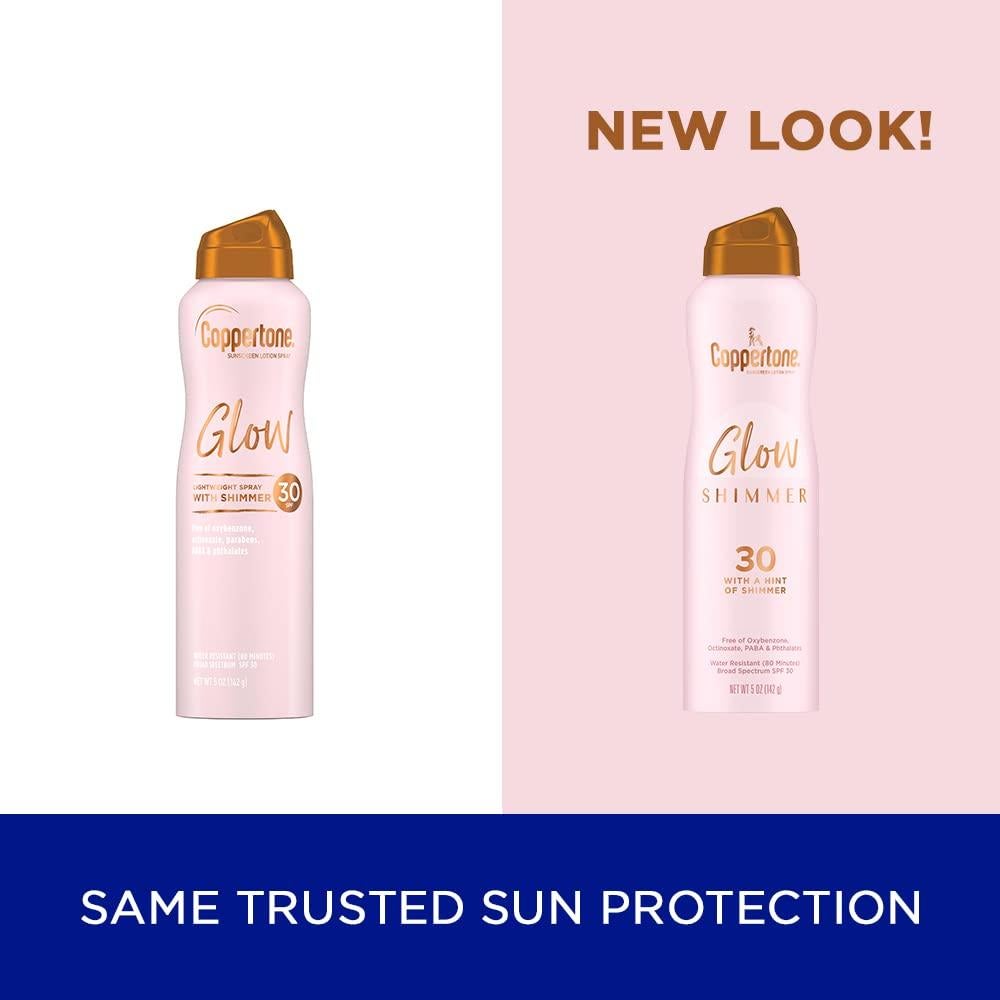 Protector Solar Coppertone Glow Spray SPF 30 - 142g Resistente al Agua