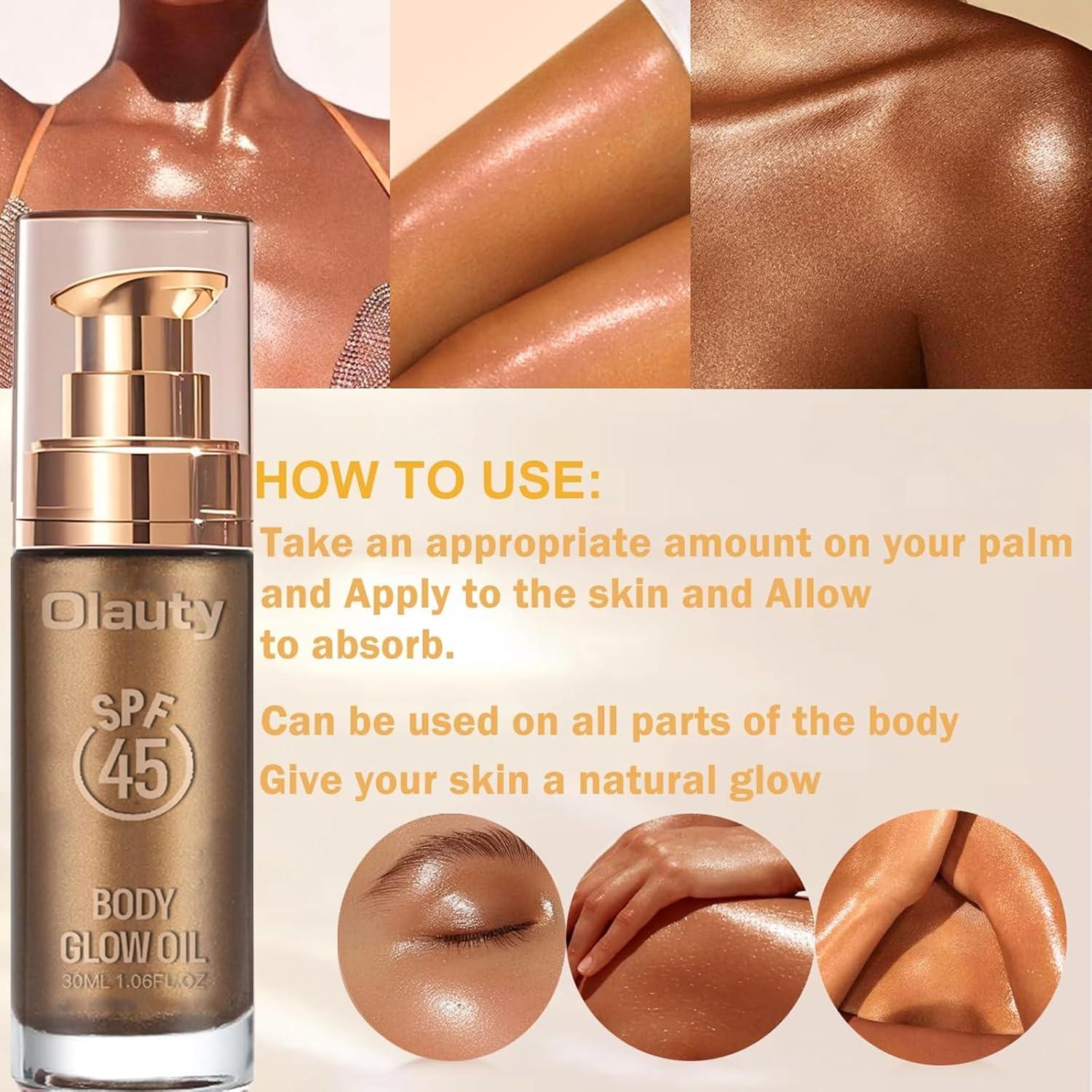 Aceite Corporal Brillante SPF 45 Minfei 30ML Bronce Brillante