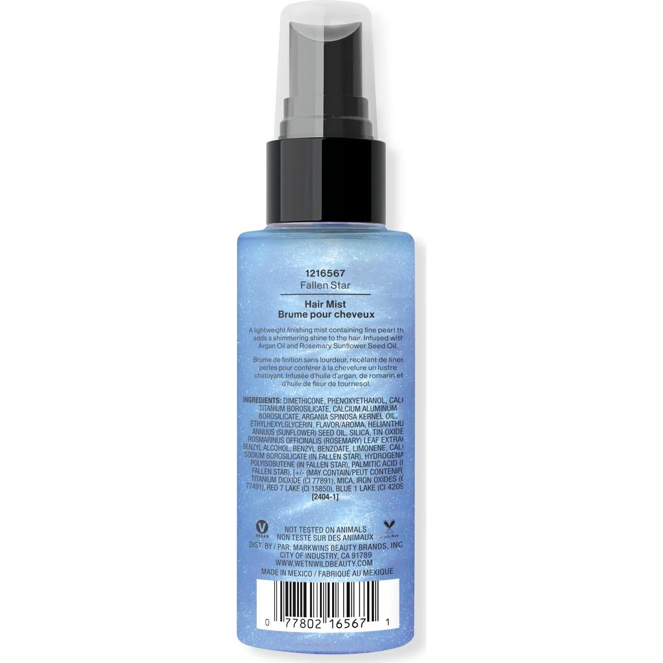 Mist para Cabello Shimmer Shine Wet n Wild - Brillo Ligero con Aceite de Argán