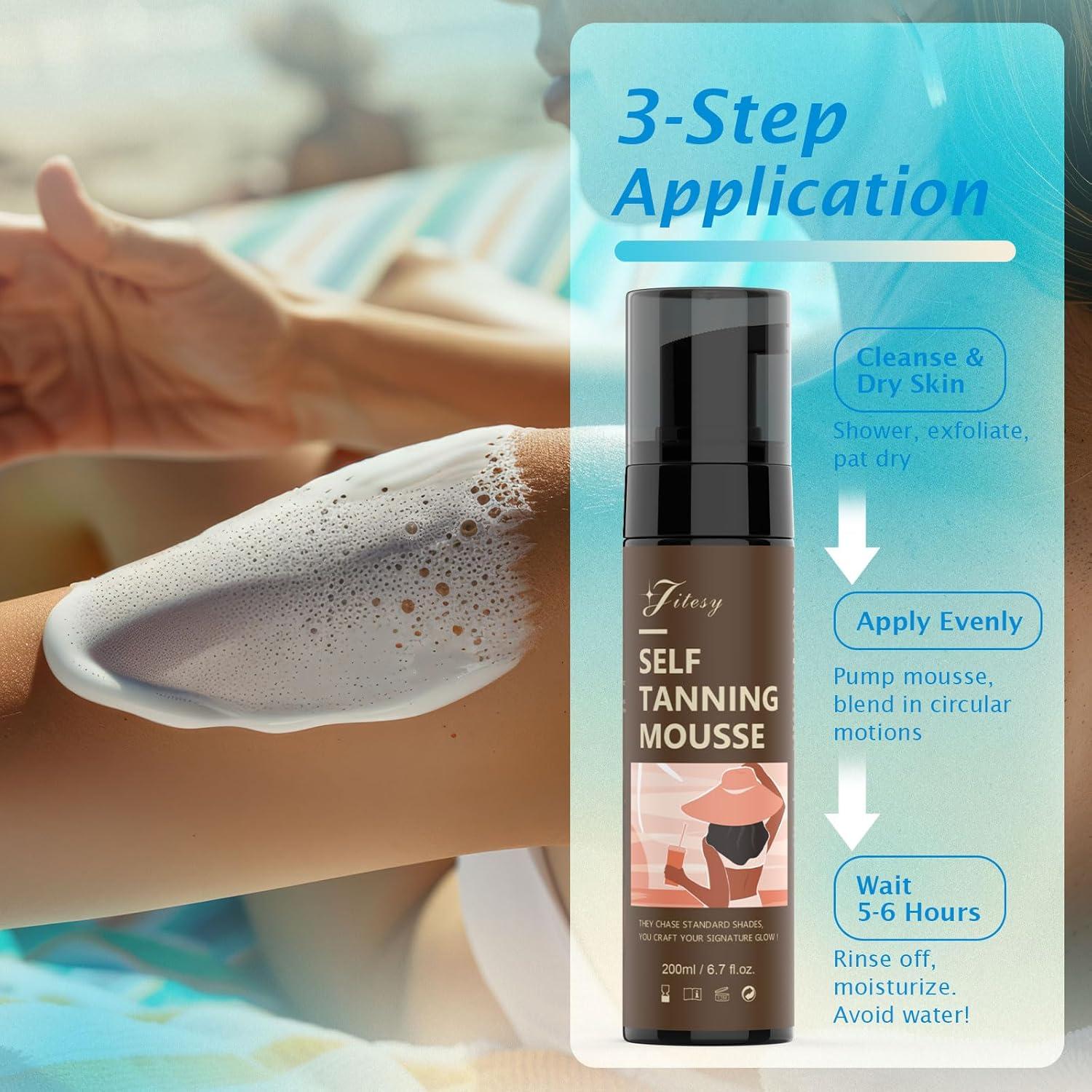 Mousse Autobronceador Jitesy 200ml - Bronceado Natural Sin Rayas