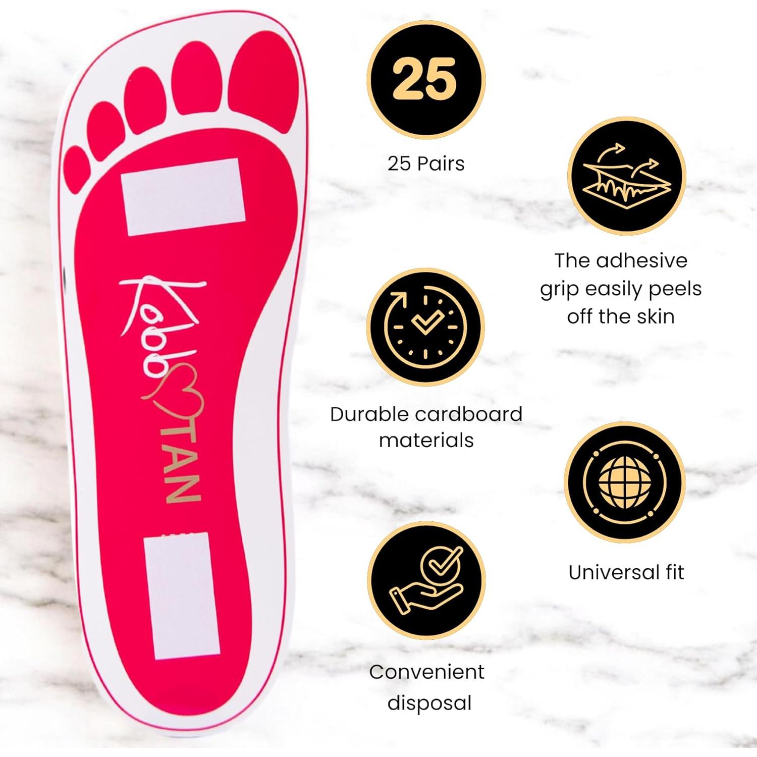 Almohadillas desechables para pies KobbTan - 25 pares antideslizantes