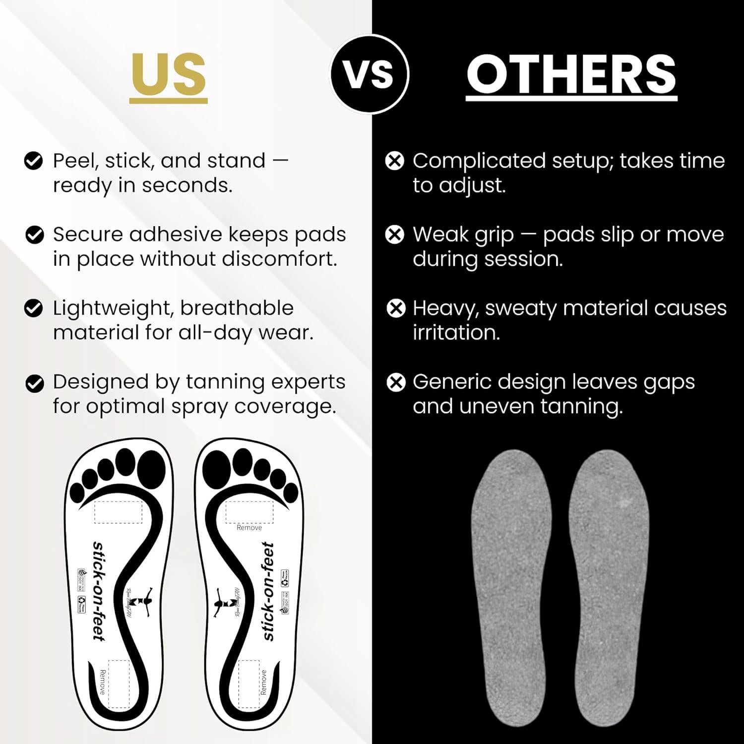 Protector desechable de pies negro para bronceado sin sol - 25 pares