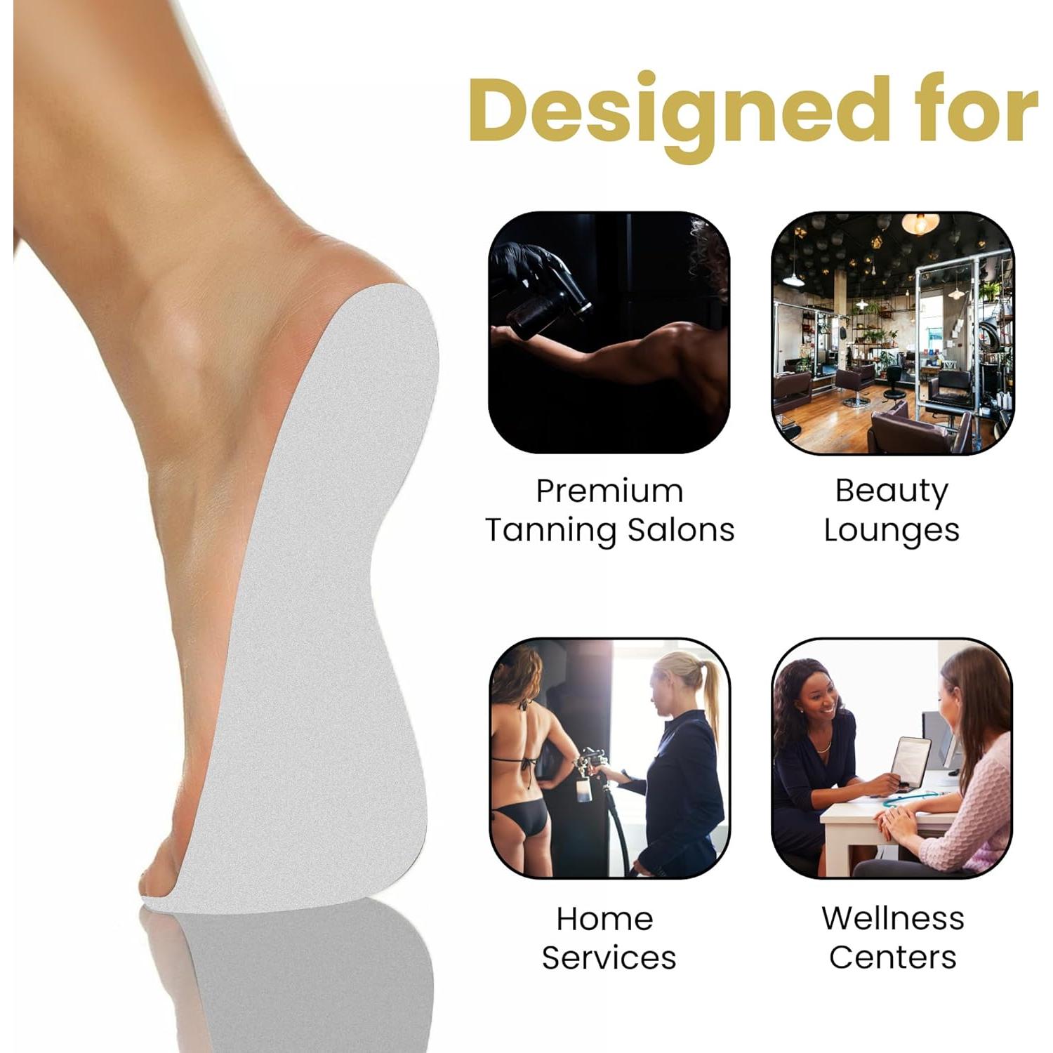 Protector desechable de pies negro para bronceado sin sol - 25 pares