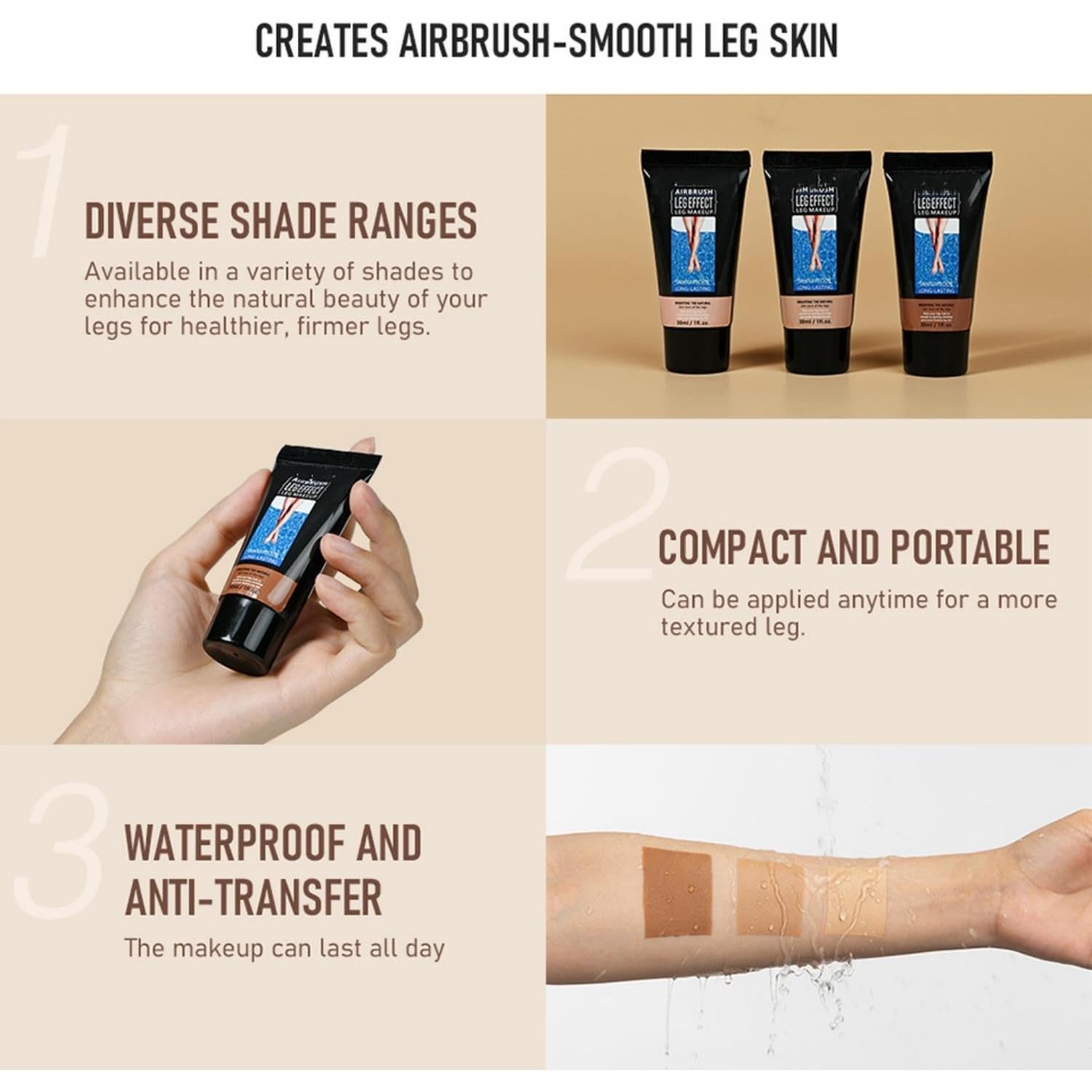 Maquillaje Corporal Impermeable MAEPEOR 30ML - 3 Colores