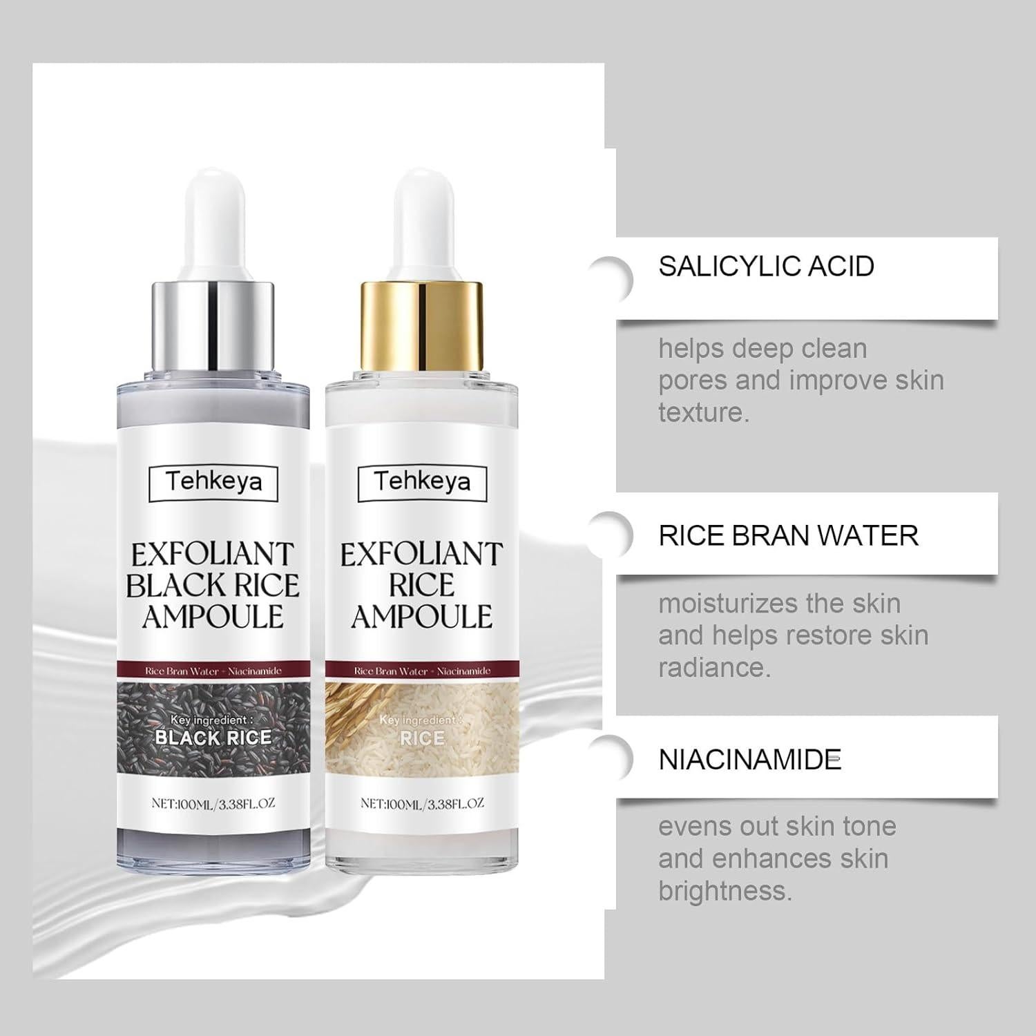 Duo Ampoule Glow Rice Peel Shot Aceaura 100 ml Exfoliante Hidratante