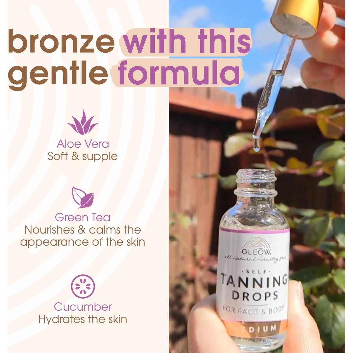 Gotas Bronceadoras GLEOW para Rostro y Cuerpo 30ml