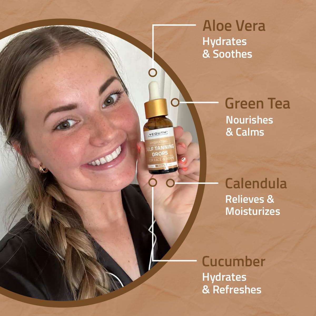 Gotas de Bronceado Facial YEOUTH 30ml - Personalizables y Sin Olor