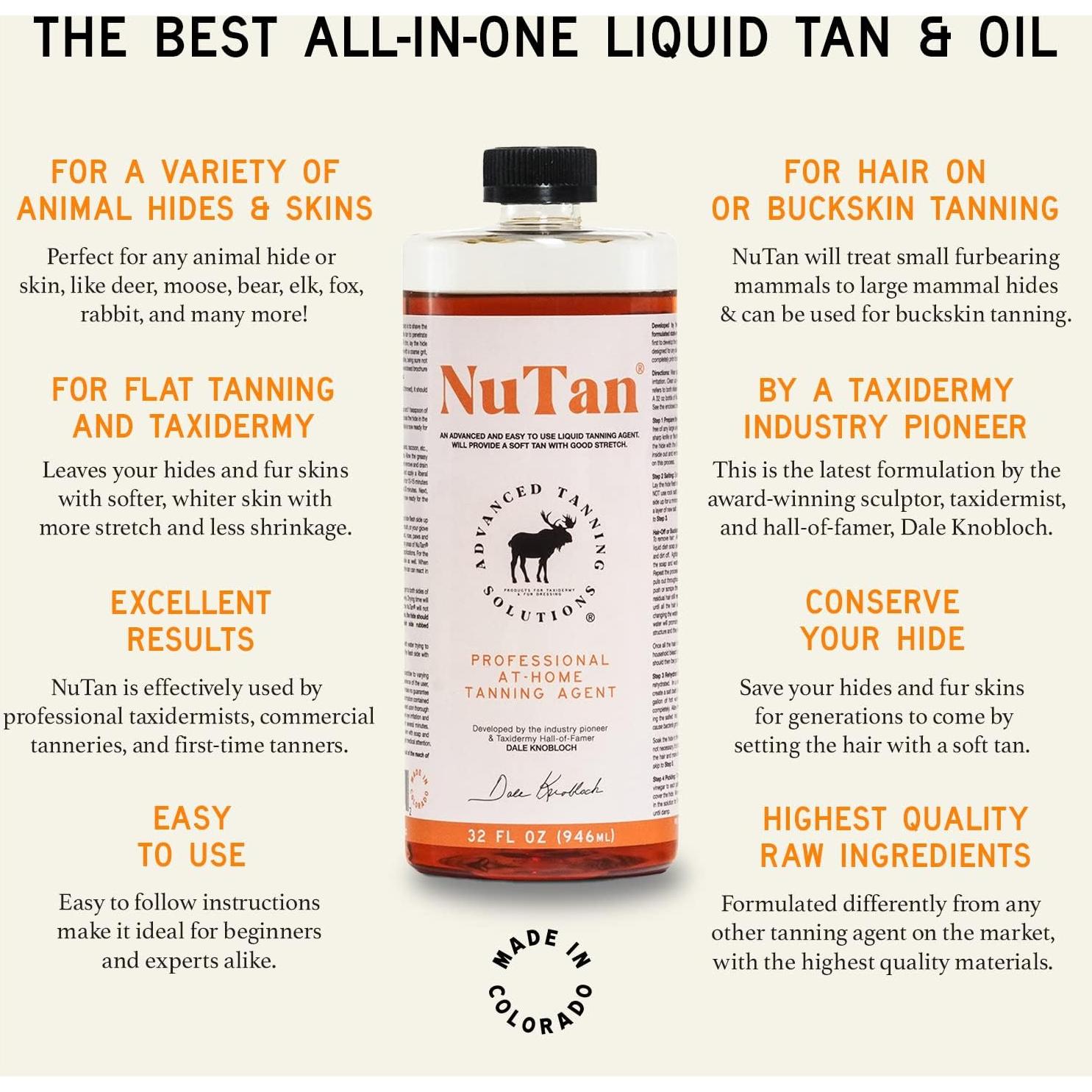 NuTan 32oz Bronceador Avanzado para Pieles de Ciervo y Más