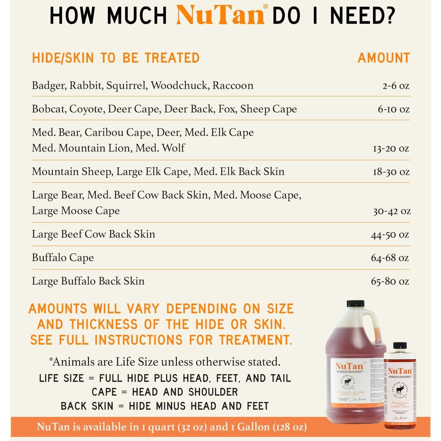 NuTan 32oz Bronceador Avanzado para Pieles de Ciervo y Más