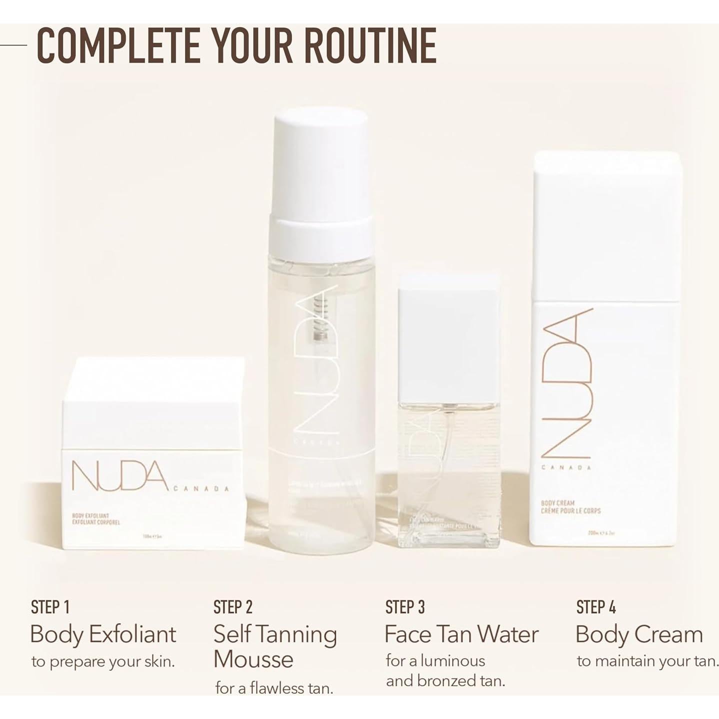 Kit de Autobronceado de Viaje Nuda | Mousse 50mL y Spray 5mL
