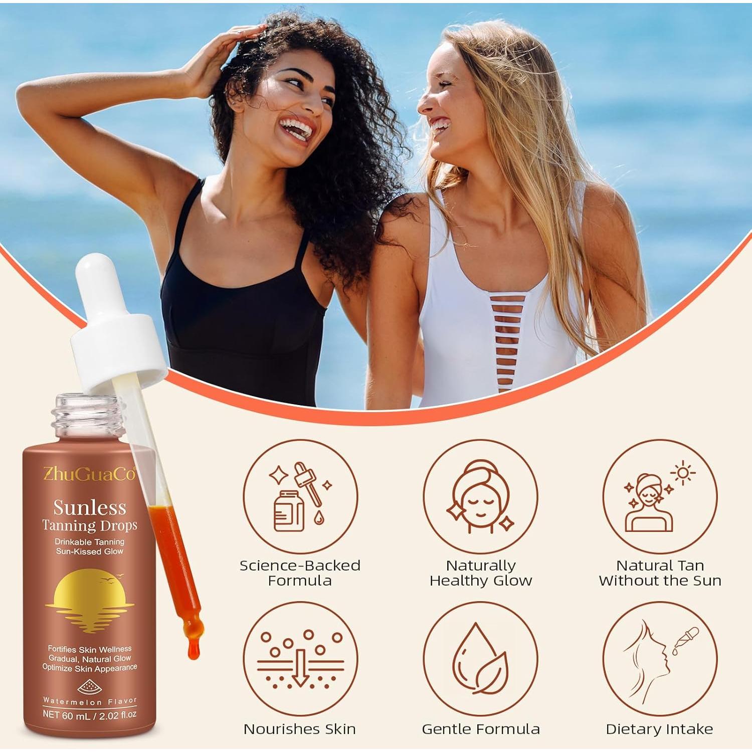 Gotas de bronceado sin sol bebibles ZhuGuaCo 89.86g