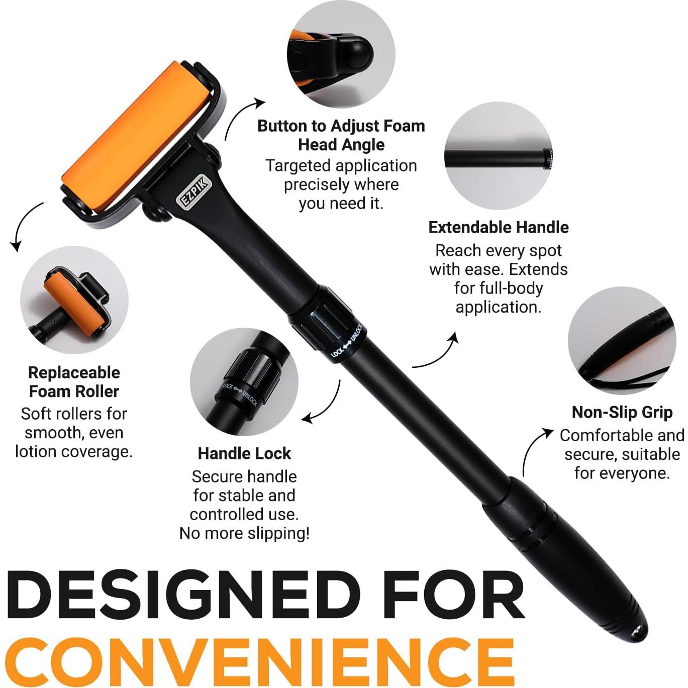 Aplicador de Loción EZPIK Curvado 58 cm para Espalda y Pies