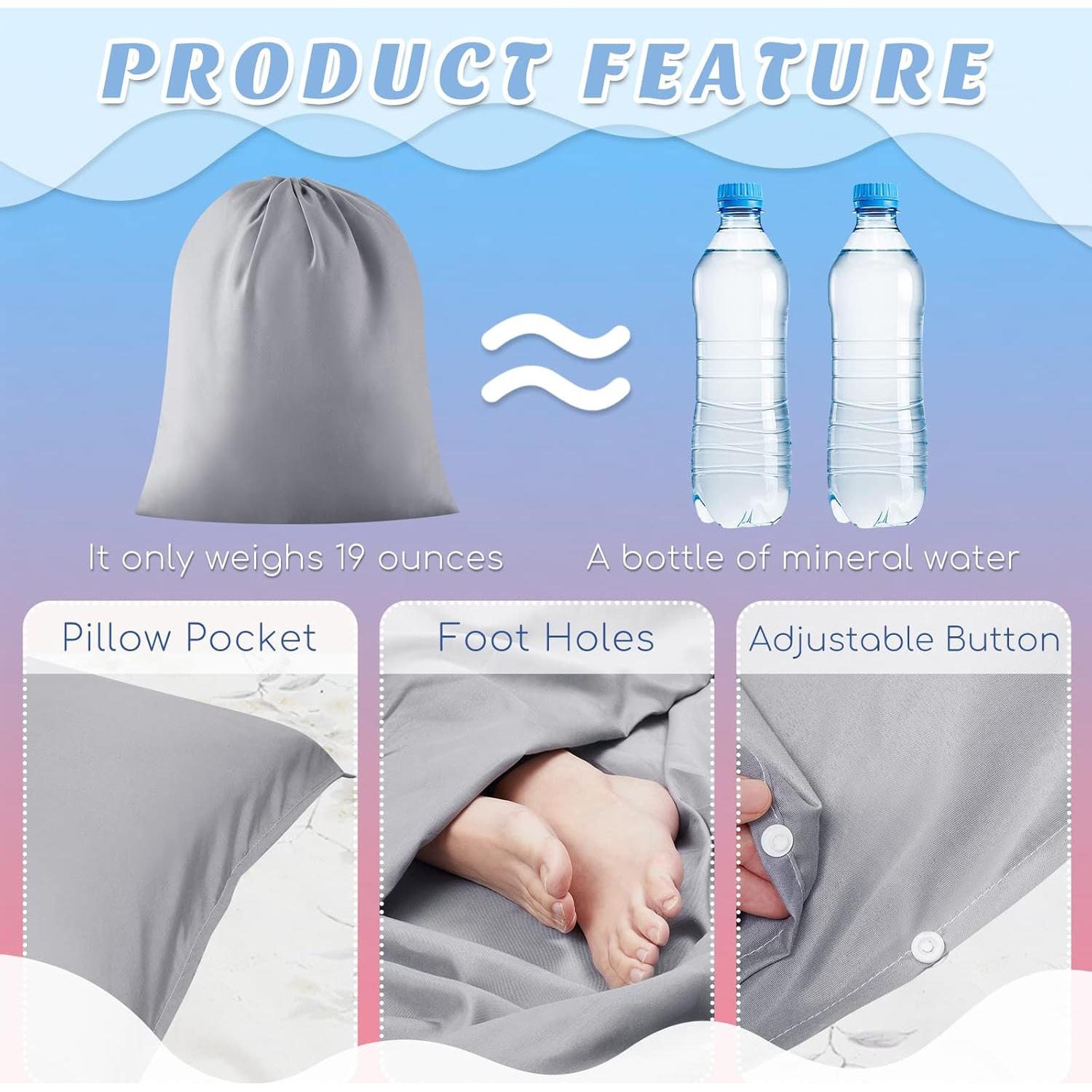 Funda de Dormir Irenare 2 Pcs Transpirable Rosa y Gris