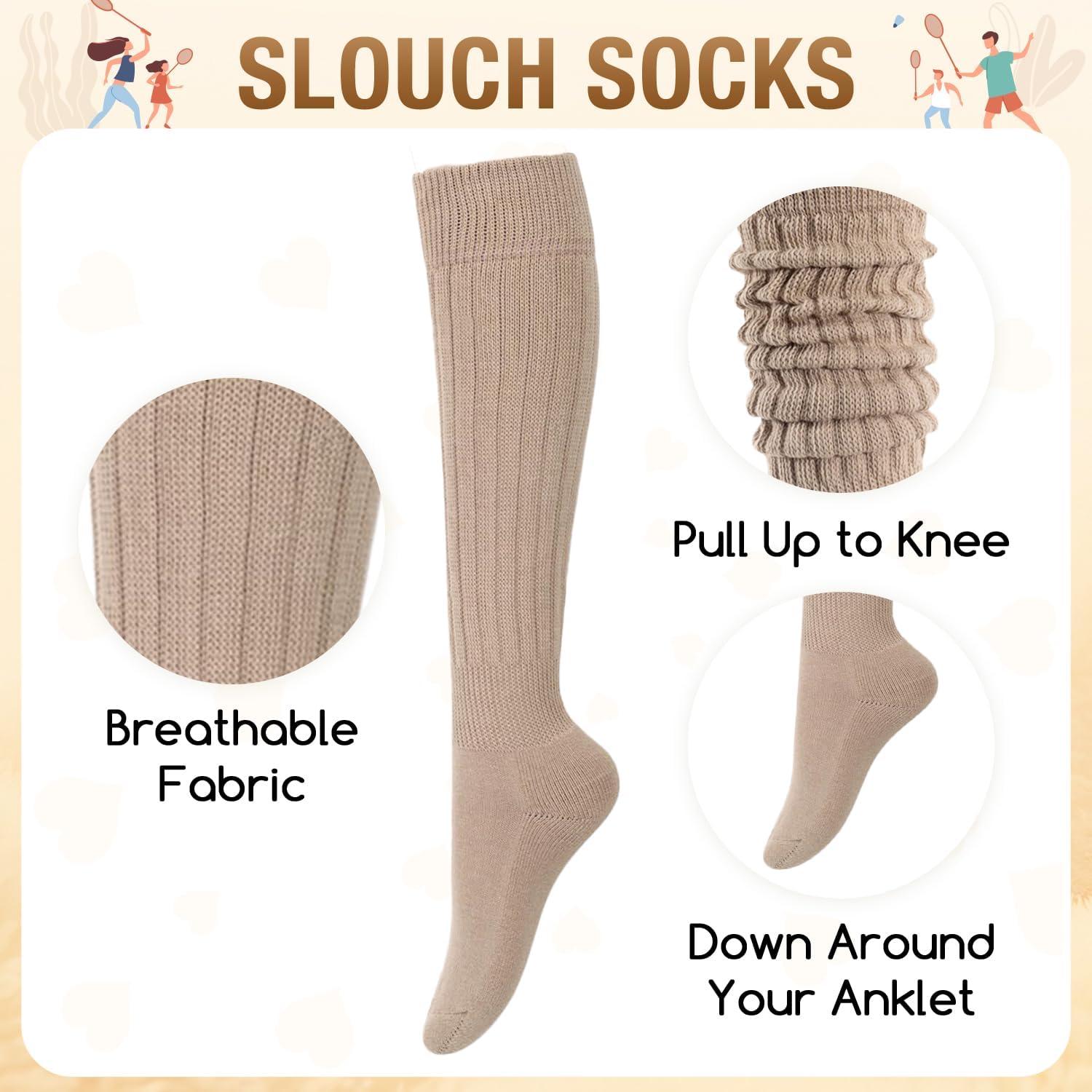 Calcetines Slouch para Mujeres - Estilo Retro 80s - Talla Única