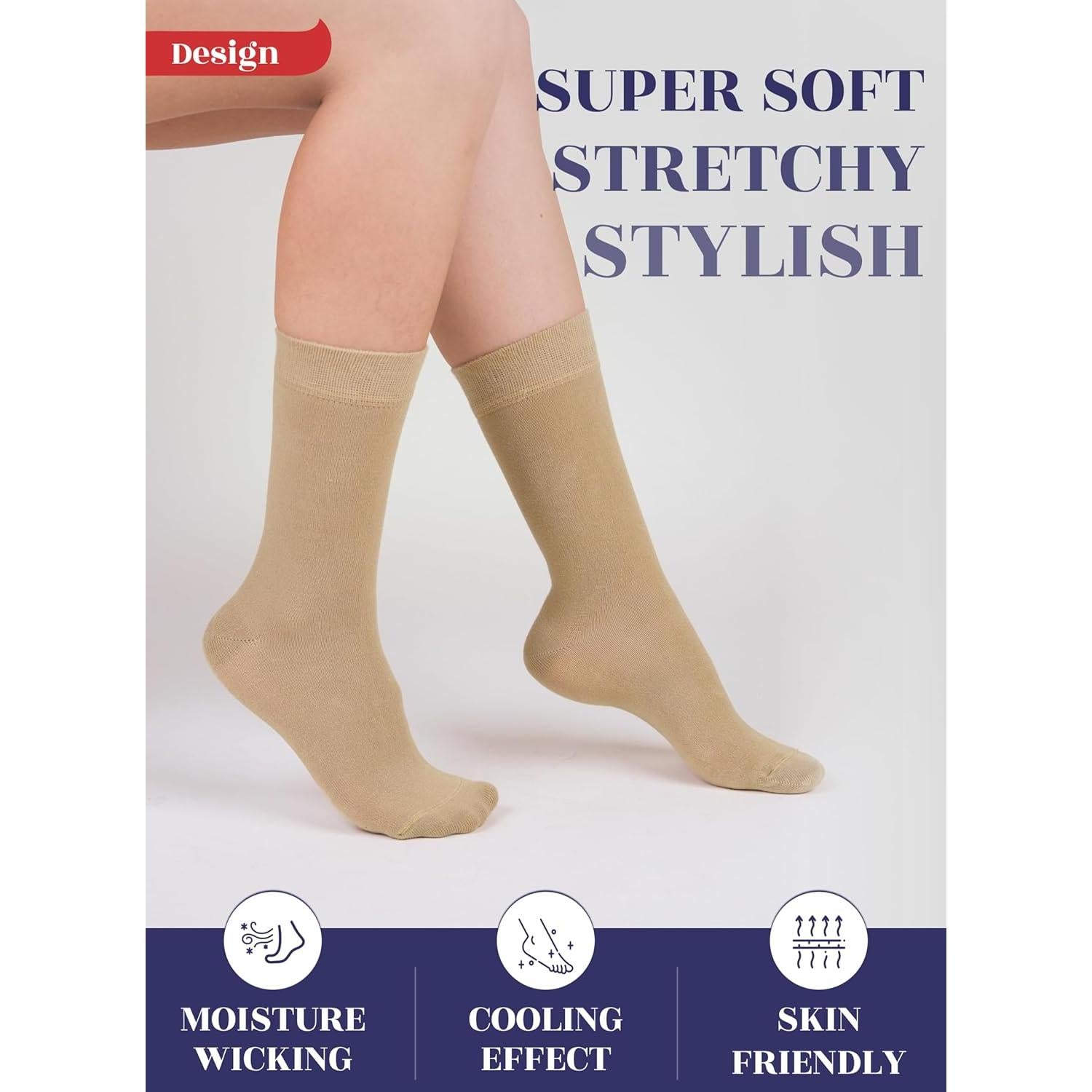 Calcetines de Vestir para Mujeres Hugh Ugoli - Rayón Bambú 3 Pares